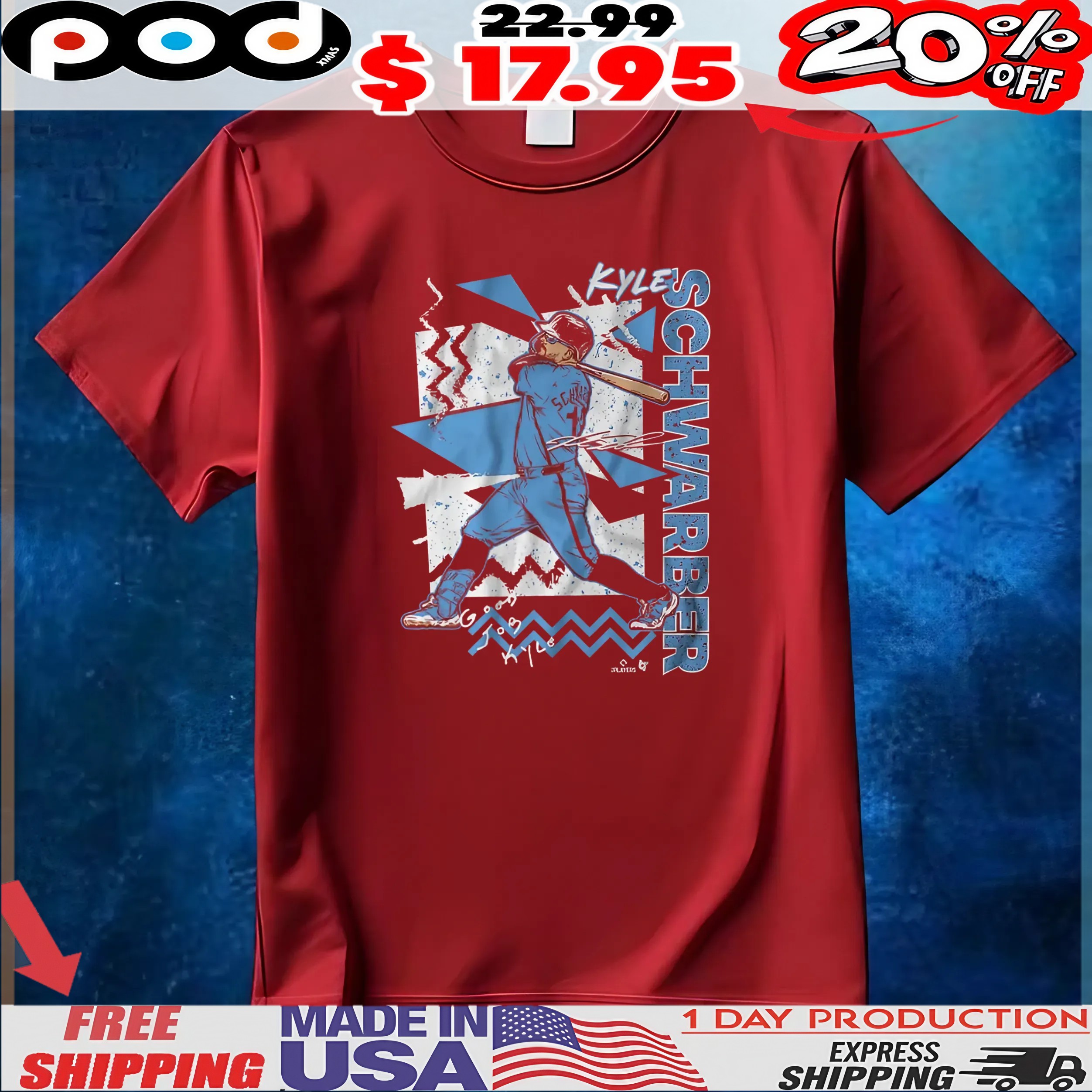 Kyle Schwarber 90s Style Professional Baseball  T Shirt