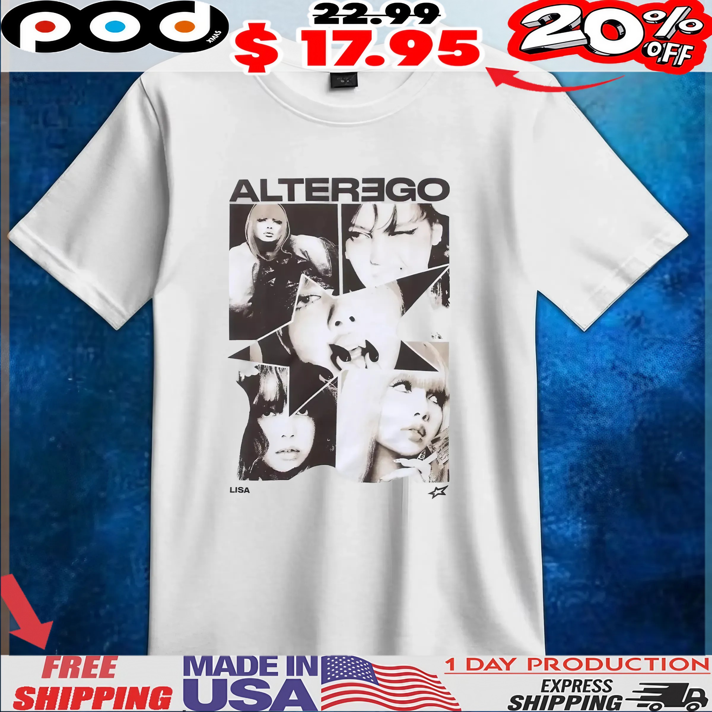 LISA Alter Ego Star Collage T Shirt 1 LISA Alter Ego Star Collage T Shirt