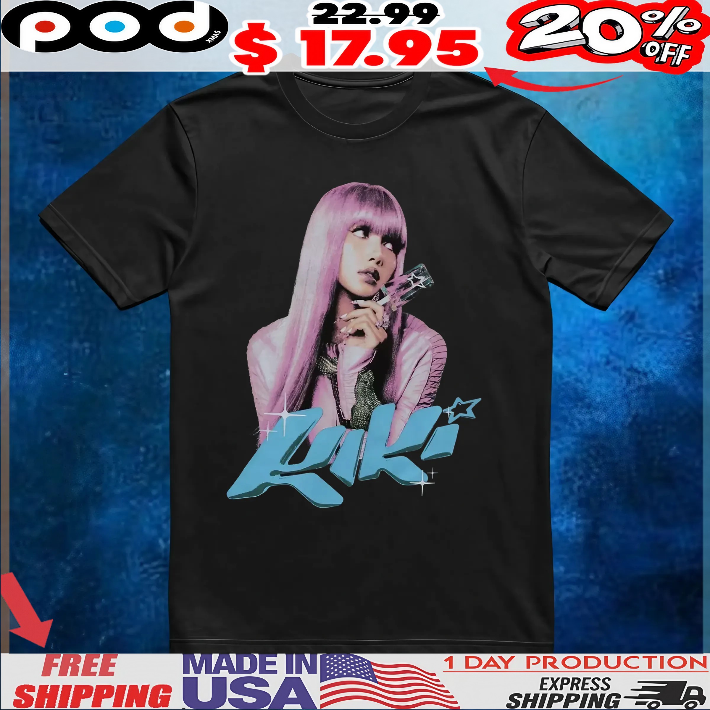 LISA Kiki Portrait BlackPink Concert T Shirt 6 LISA Kiki Portrait BlackPink Concert T Shirt