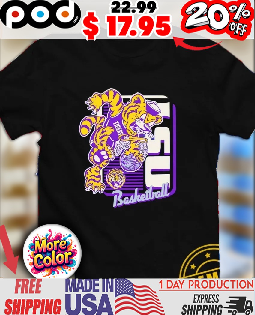 LSU Tigers Basketball mascot dunk shirt