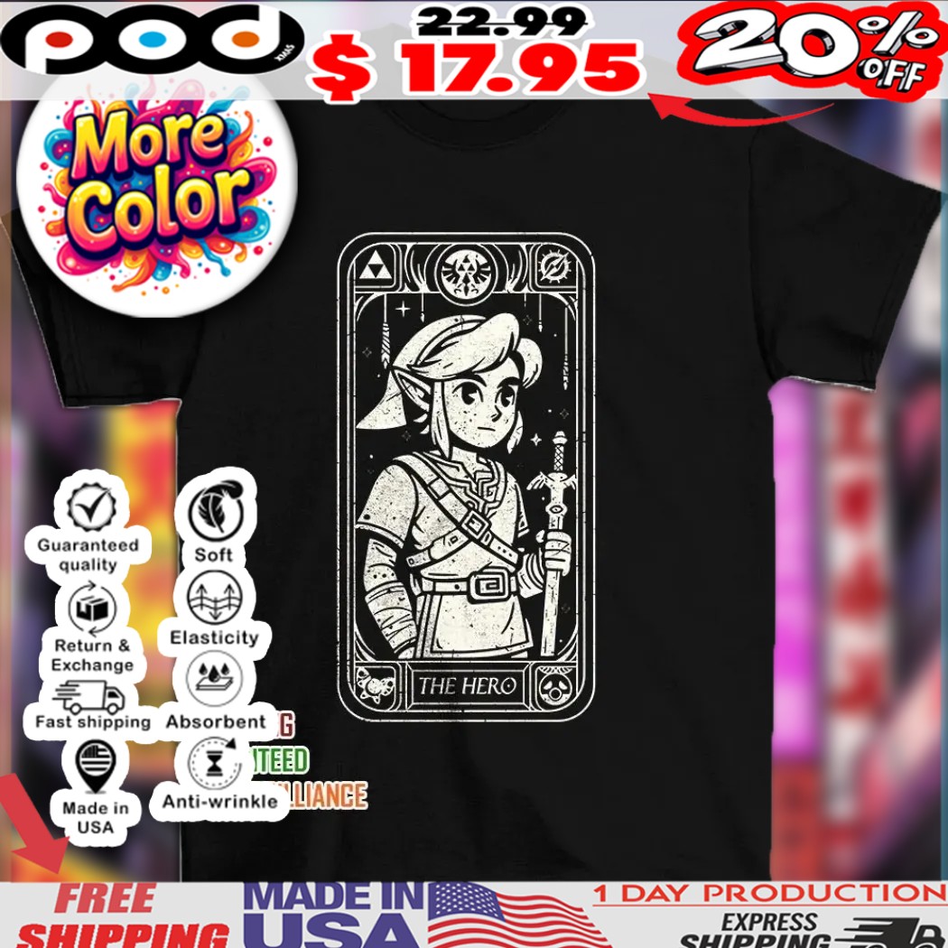 Link The Legend of Zelda the new tarot hero vintage shirt 1 Link The Legend of Zelda the new tarot hero vintage shirt