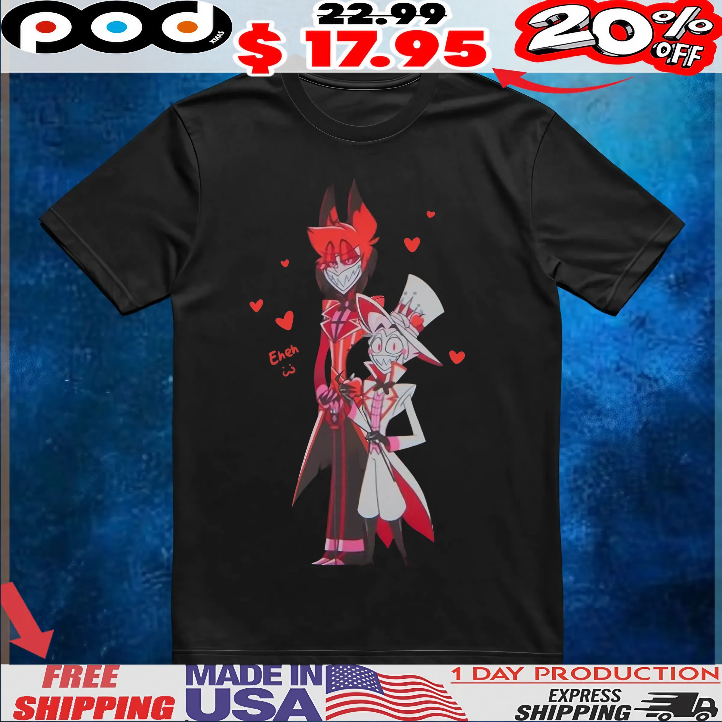 Lucifer Morningstar Alastor Hazbin Hotel Couple T Shirt