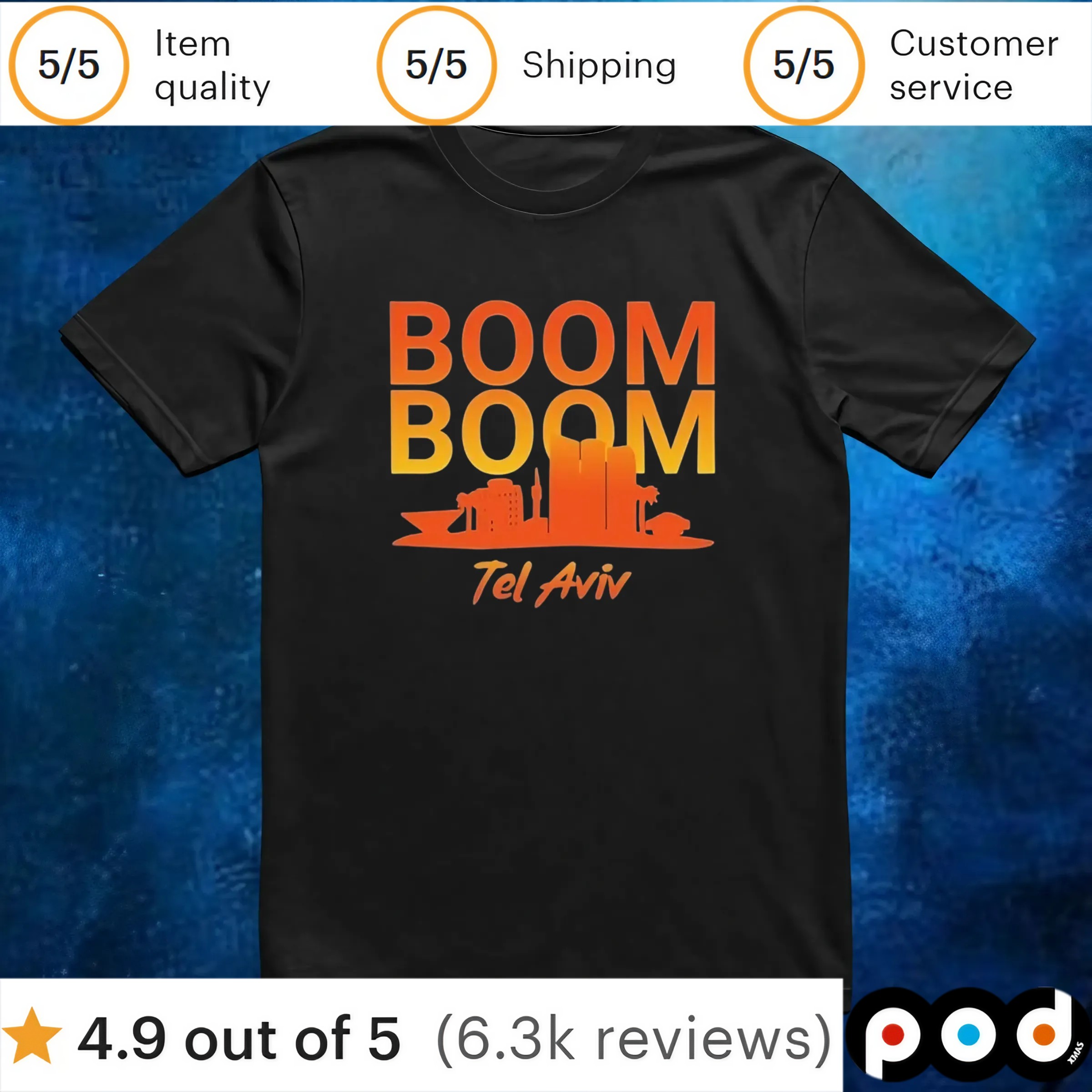 Lukas Gage wearing Boom Boom Tel Aviv t shirt