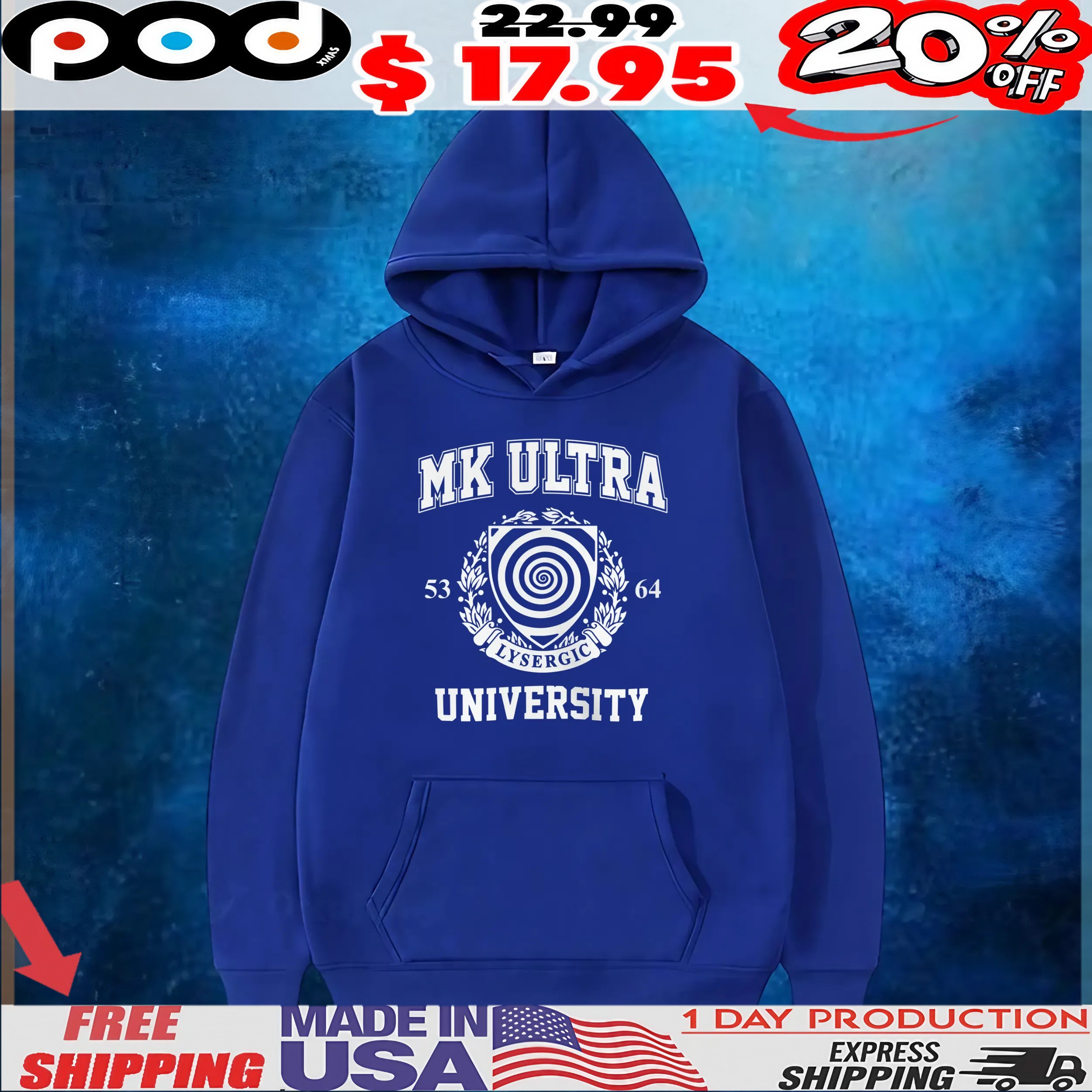 MK Ultra University LYSERGIC 53 64 T Shirt 1 MK Ultra University LYSERGIC 53 64 T Shirt