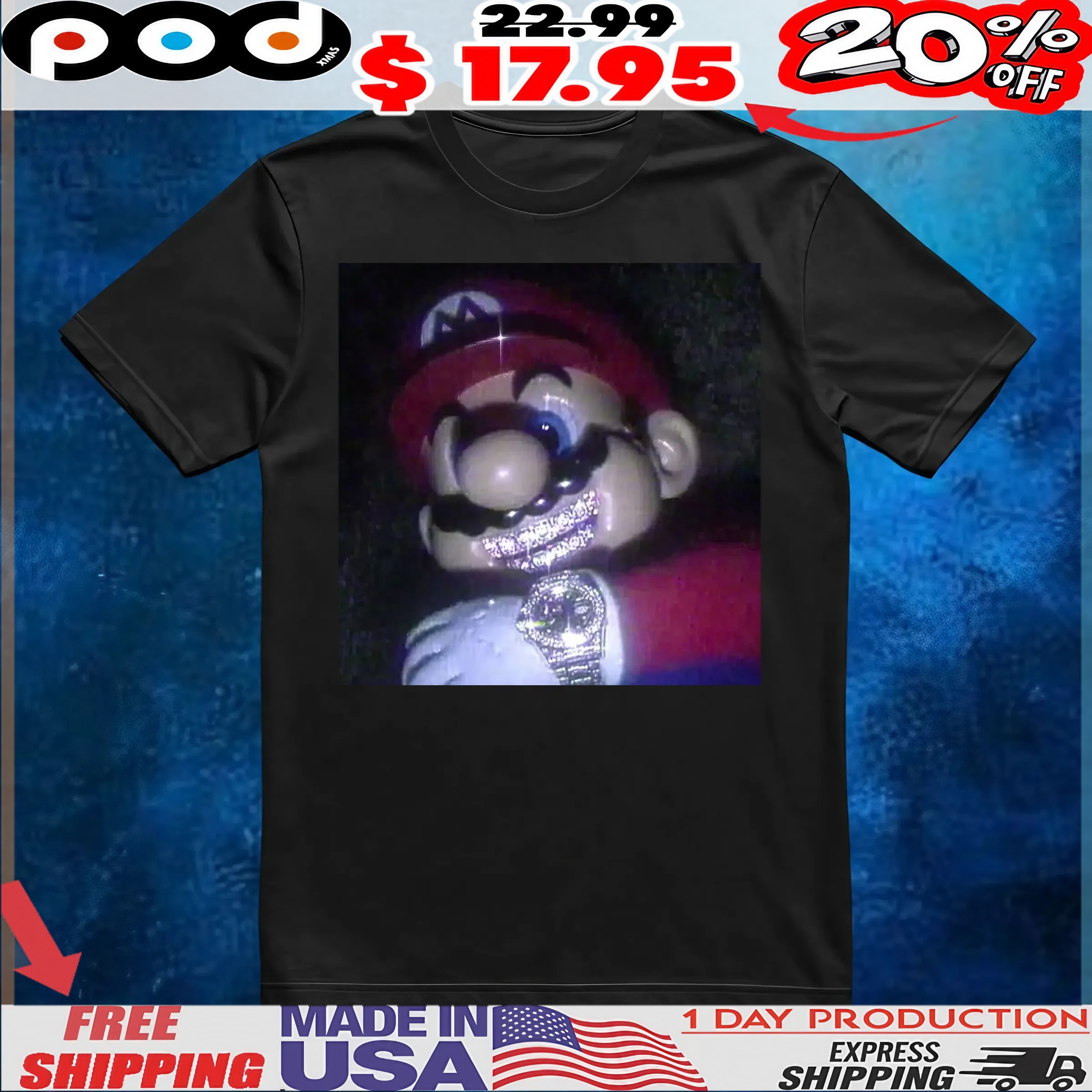 Mario Parody 111 Bust down Keanu T Shirt 6 Mario Parody 111 Bust down Keanu T Shirt