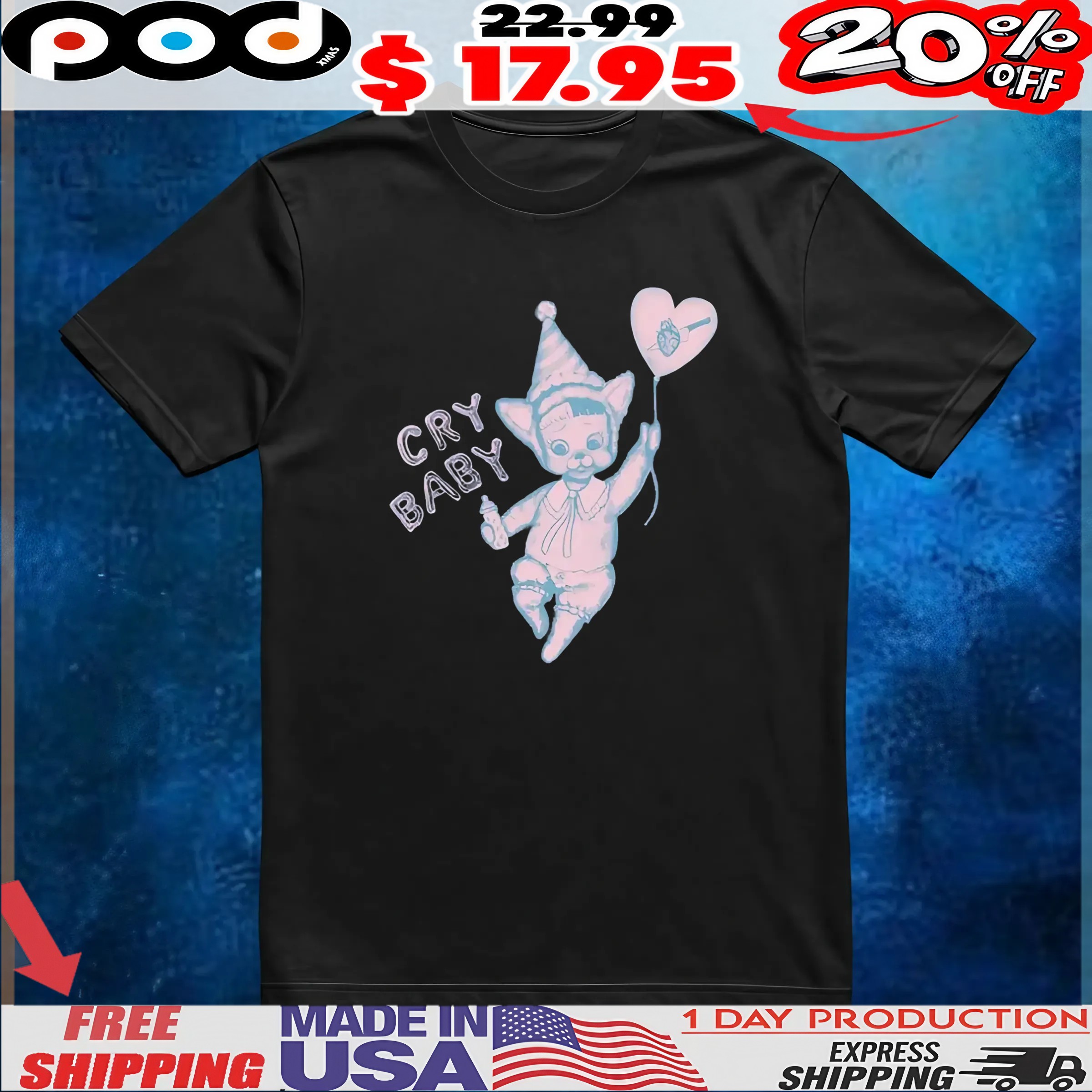 Melanie Martinez Cry Baby Balloon T Shirt 6 Melanie Martinez Cry Baby Balloon T Shirt