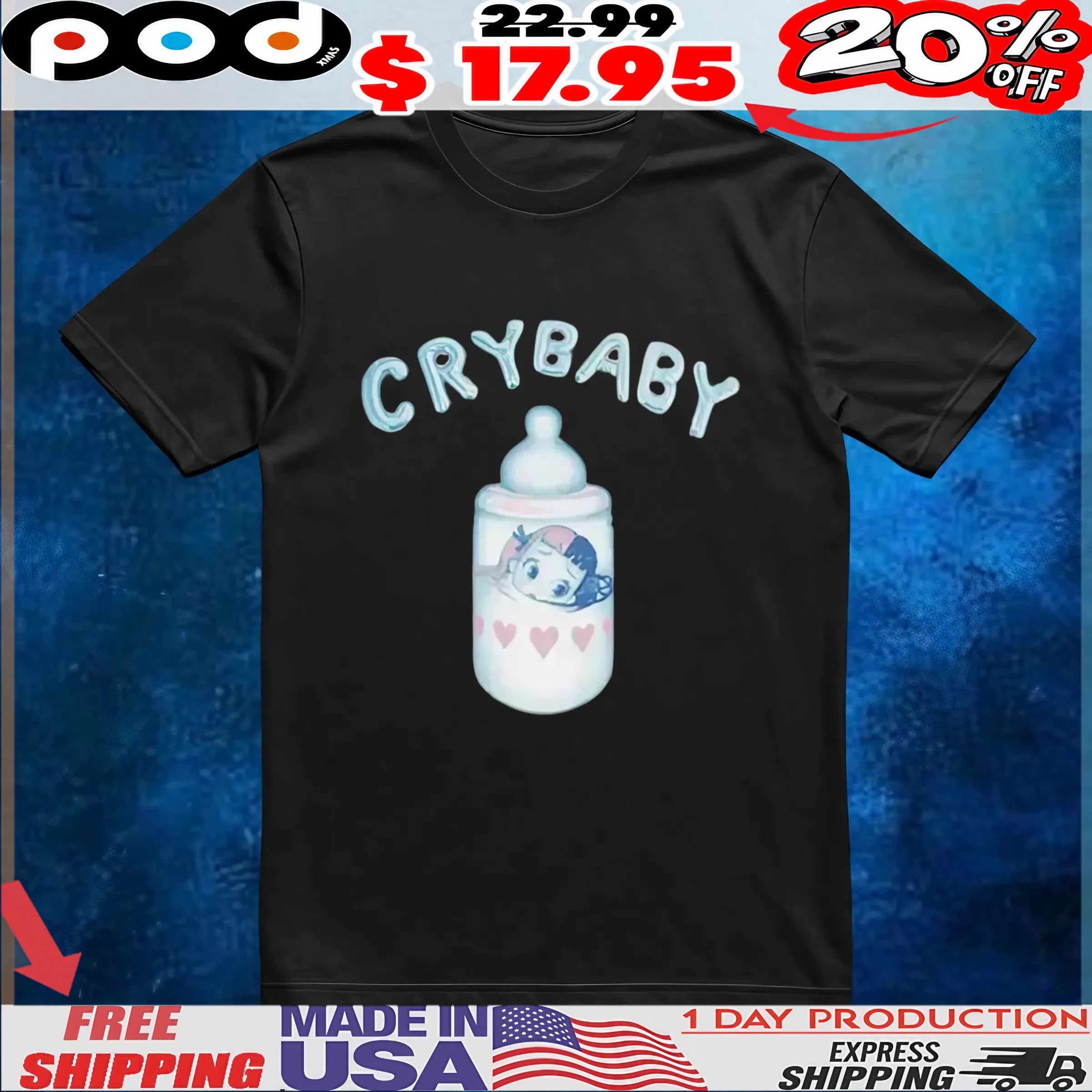 Melanie Martinez Cry Baby Milk Bottle T Shirt 1 Melanie Martinez Cry Baby Milk Bottle T Shirt