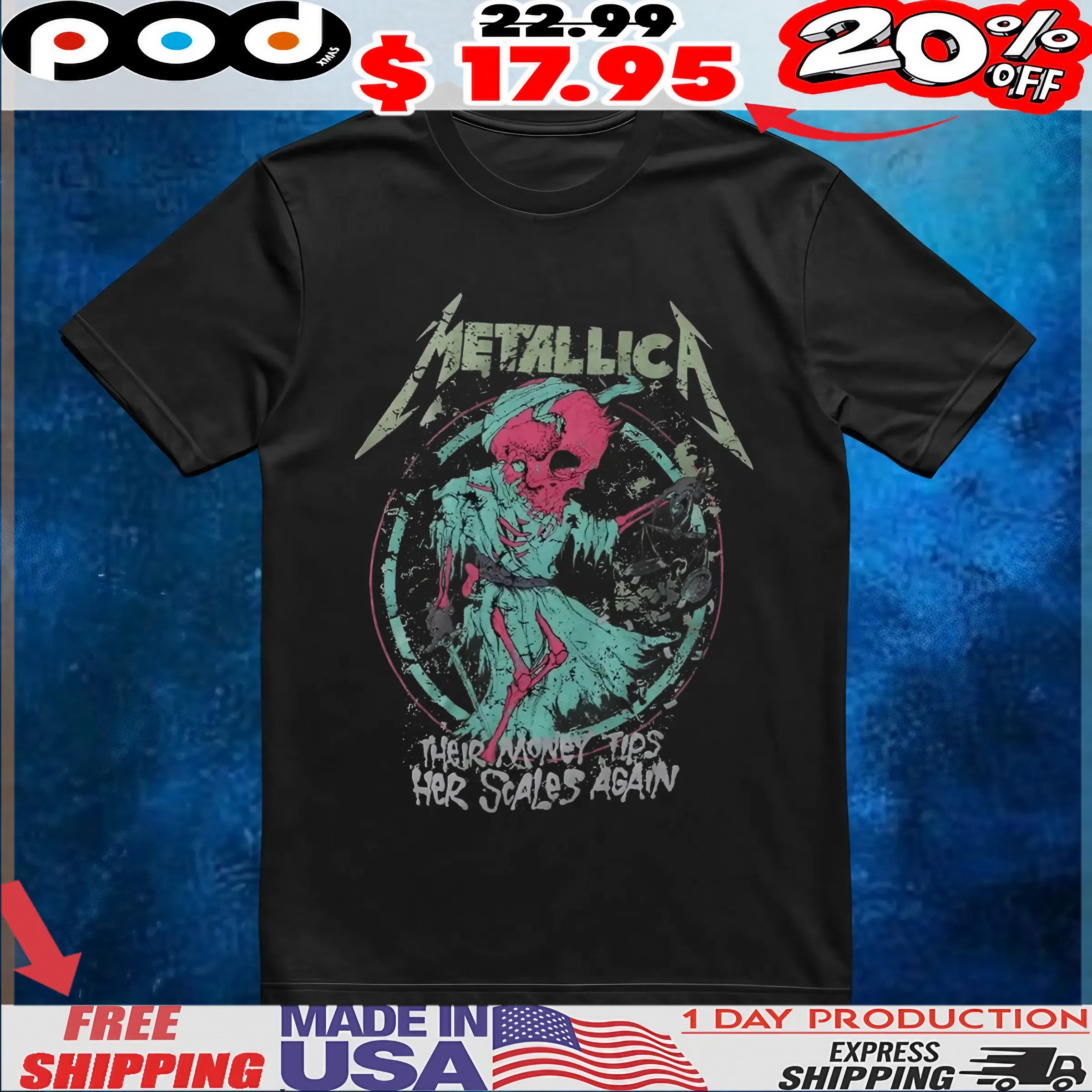 Metallica And Justice For All Skeleton Their Money Tips Her Scales Again T Shirt 1 Metallica And Justice For All Skeleton Their Money Tips Her Scales Again T Shirt