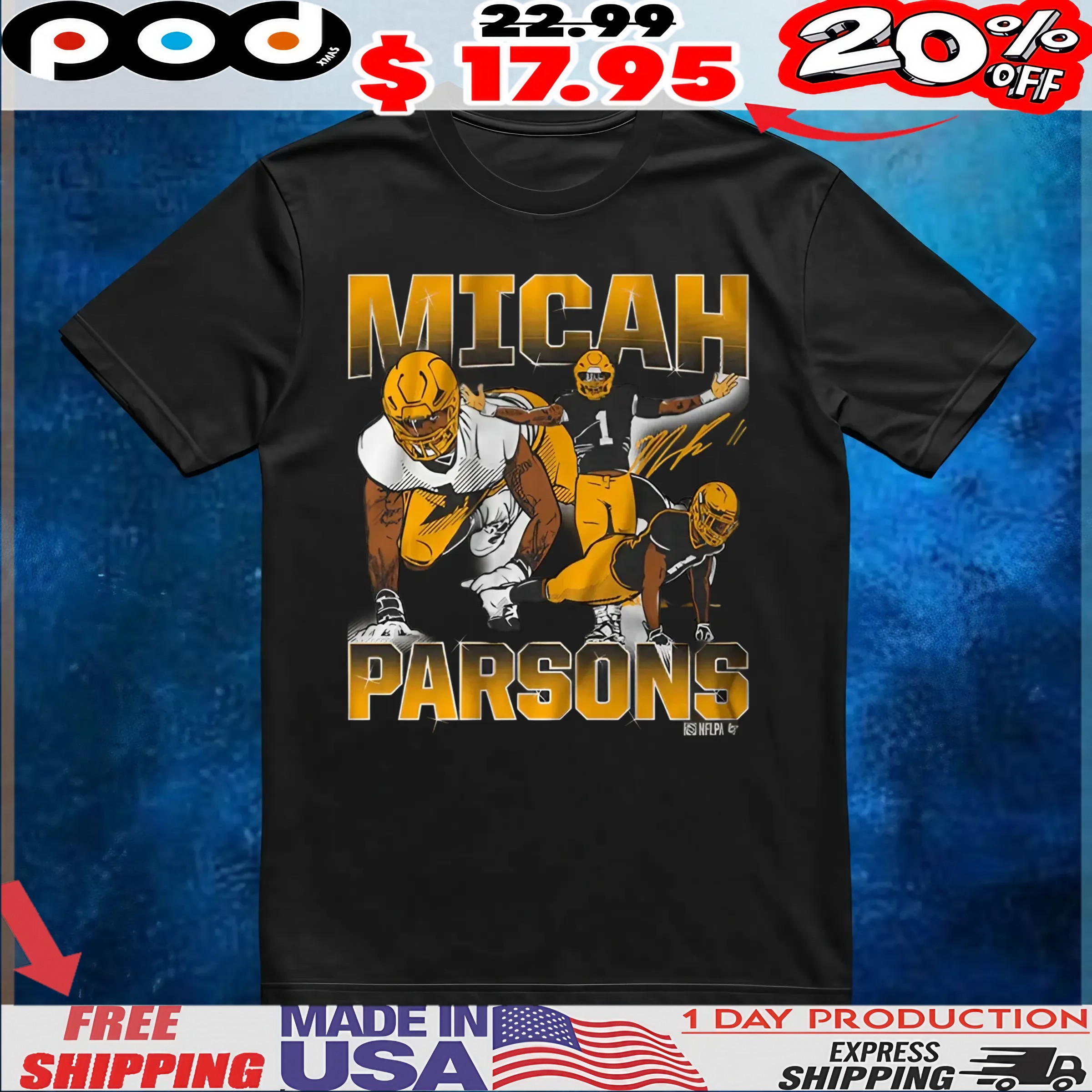 Micah Parsons Masterpiece Vintage Bootleg Style Signature T Shirt 6 Micah Parsons Masterpiece Vintage Bootleg Style Signature T Shirt