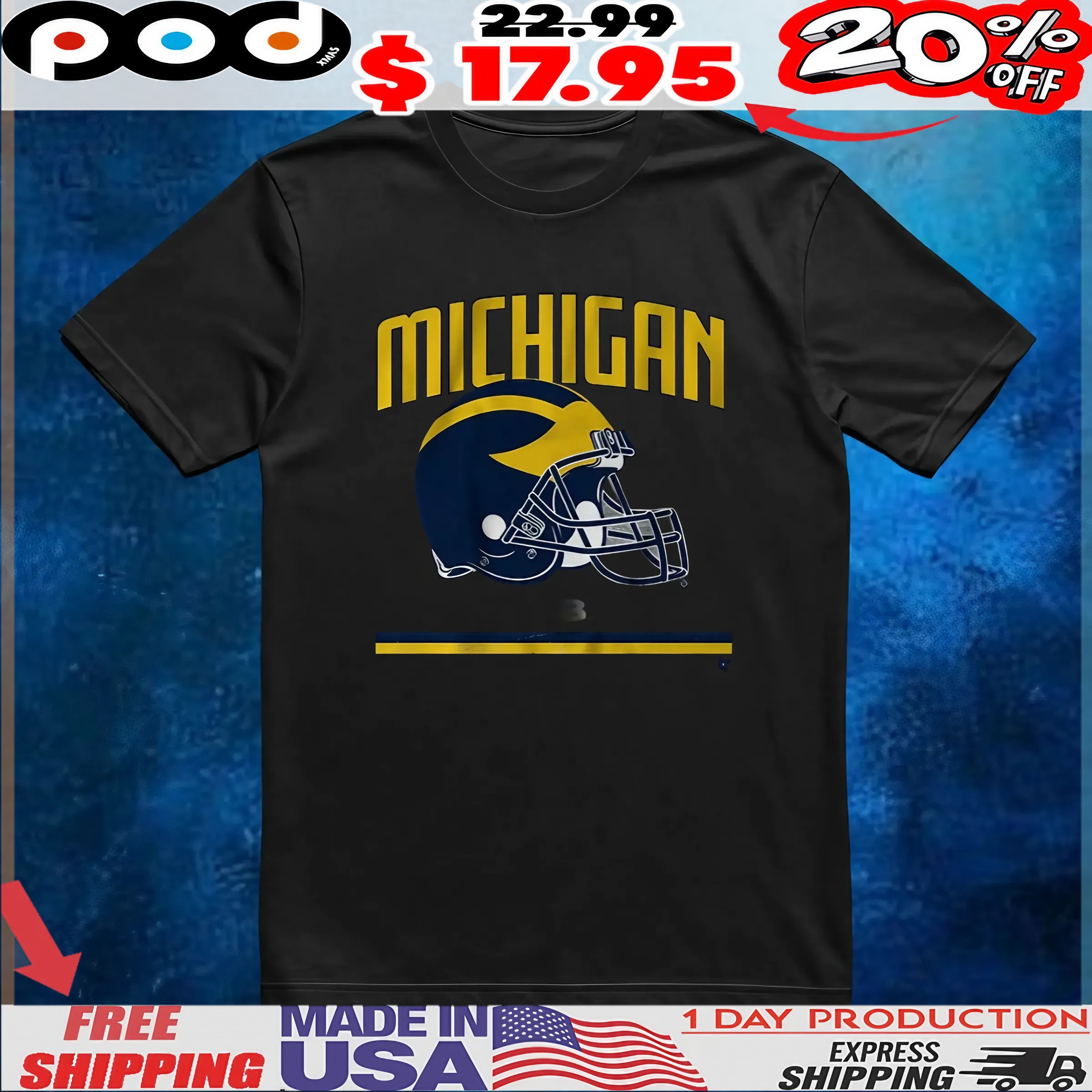 Michigan Football Vintage Helmet T Shirt 6 Michigan Football Vintage Helmet T Shirt