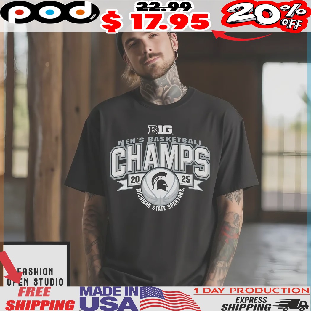 Michigan State Spartans Men's Basketball Big Ten Champs Regular Season Champions 2025 Shirt 1 Michigan State Spartans Men's Basketball Big Ten Champs Regular Season Champions 2025 Shirt