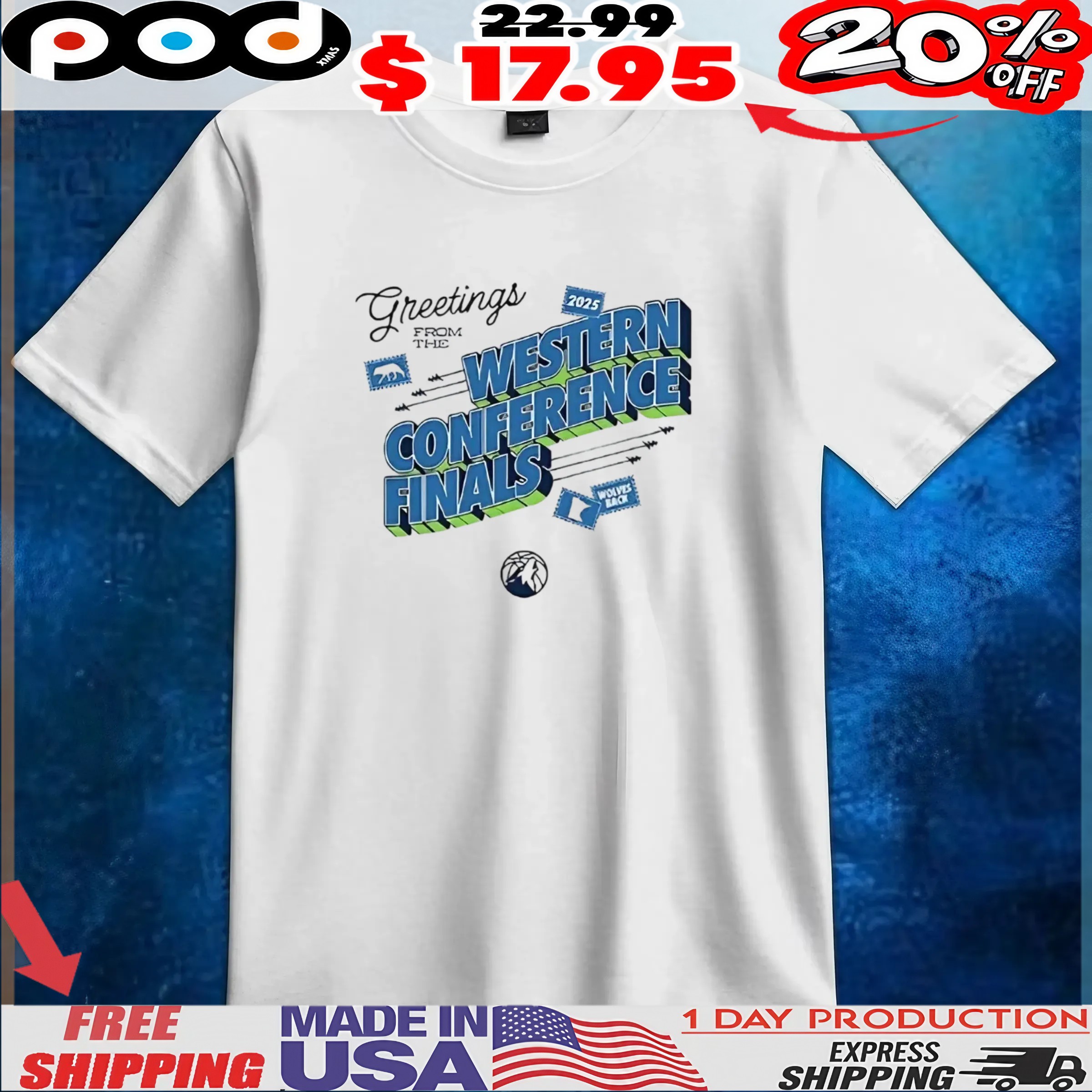 Minnesota Timberwolves 2025 greetings from the Western Conference Finals t shirt