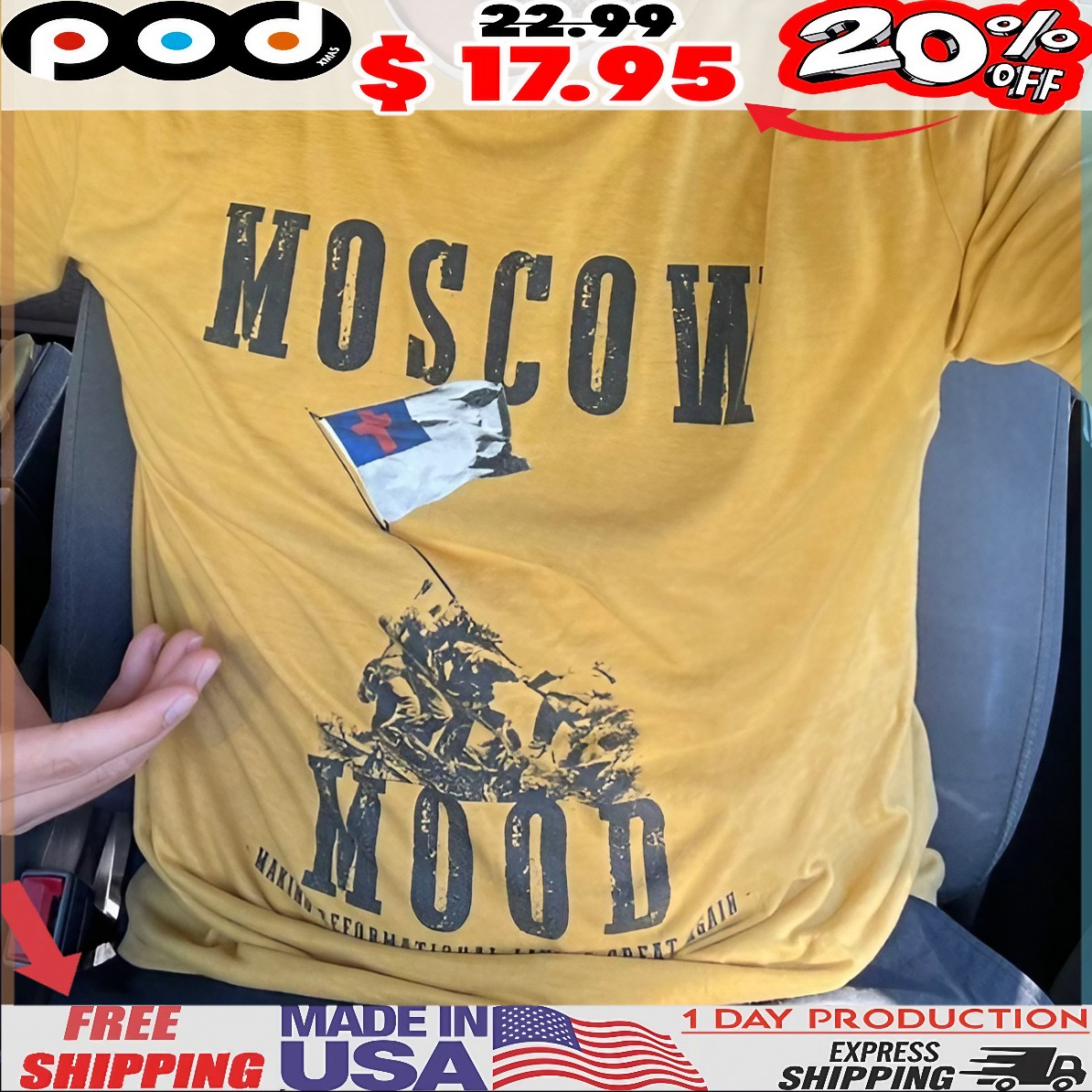 Moscow Mood Flag Vintage T Shirt 1 Moscow Mood Flag Vintage T Shirt