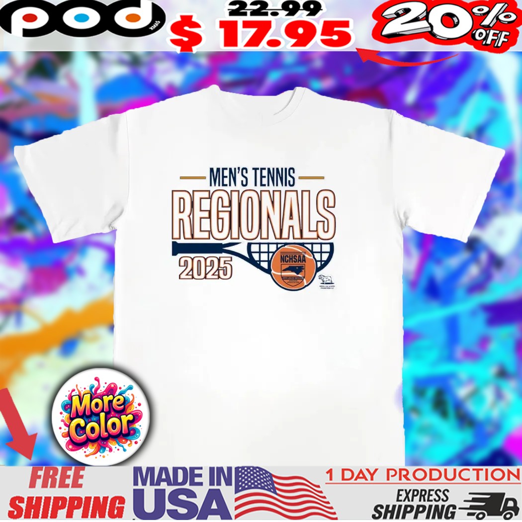 NCHSAA Men’s Tennis Regional logo 2025 shirt 1 NCHSAA Men’s Tennis Regional logo 2025 shirt