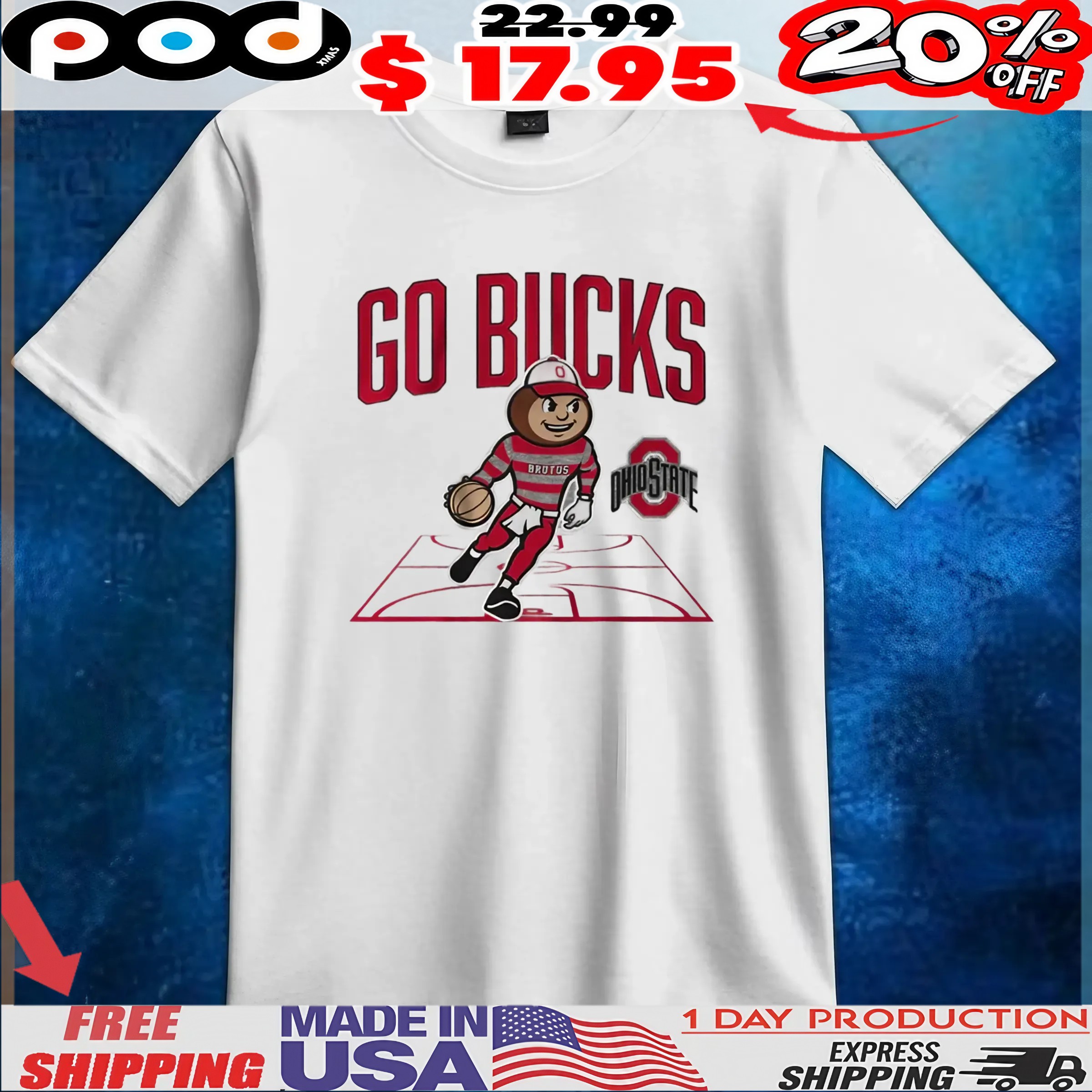 Ohio State Basketball Mascot Court T Shirt