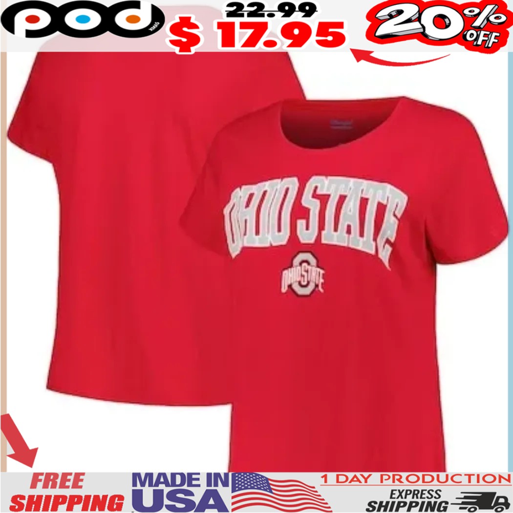 Ohio State Buckeyes Pressbox Women's Nelson Arch Over Logo Shirt