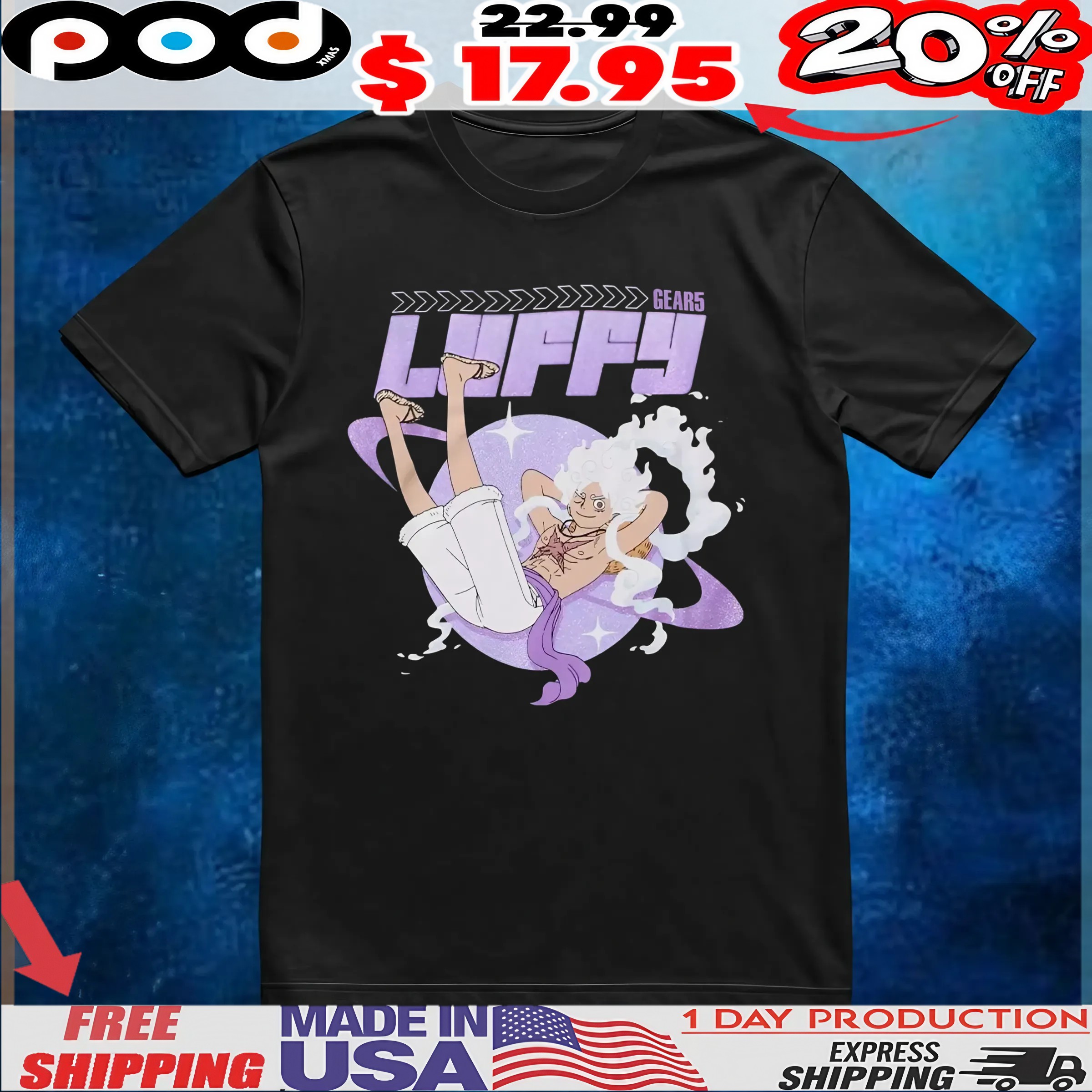One Piece Monkey D Luffy Gear 5 T Shirt