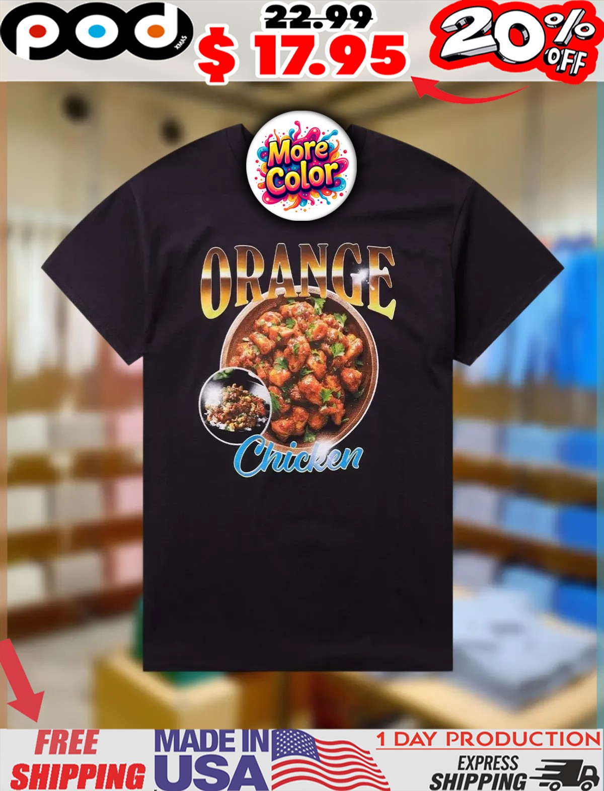 Orange Chicken Food Shirt