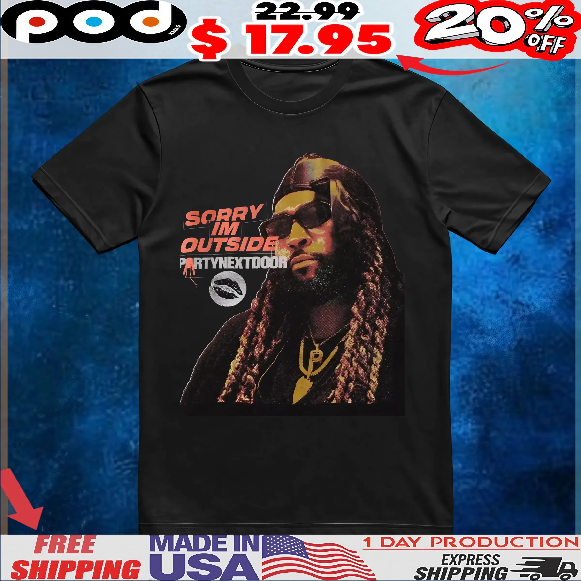 PARTYNEXTDOOR Sorry I'm Outside Portrait T Shirt 6 PARTYNEXTDOOR Sorry I'm Outside Portrait T Shirt