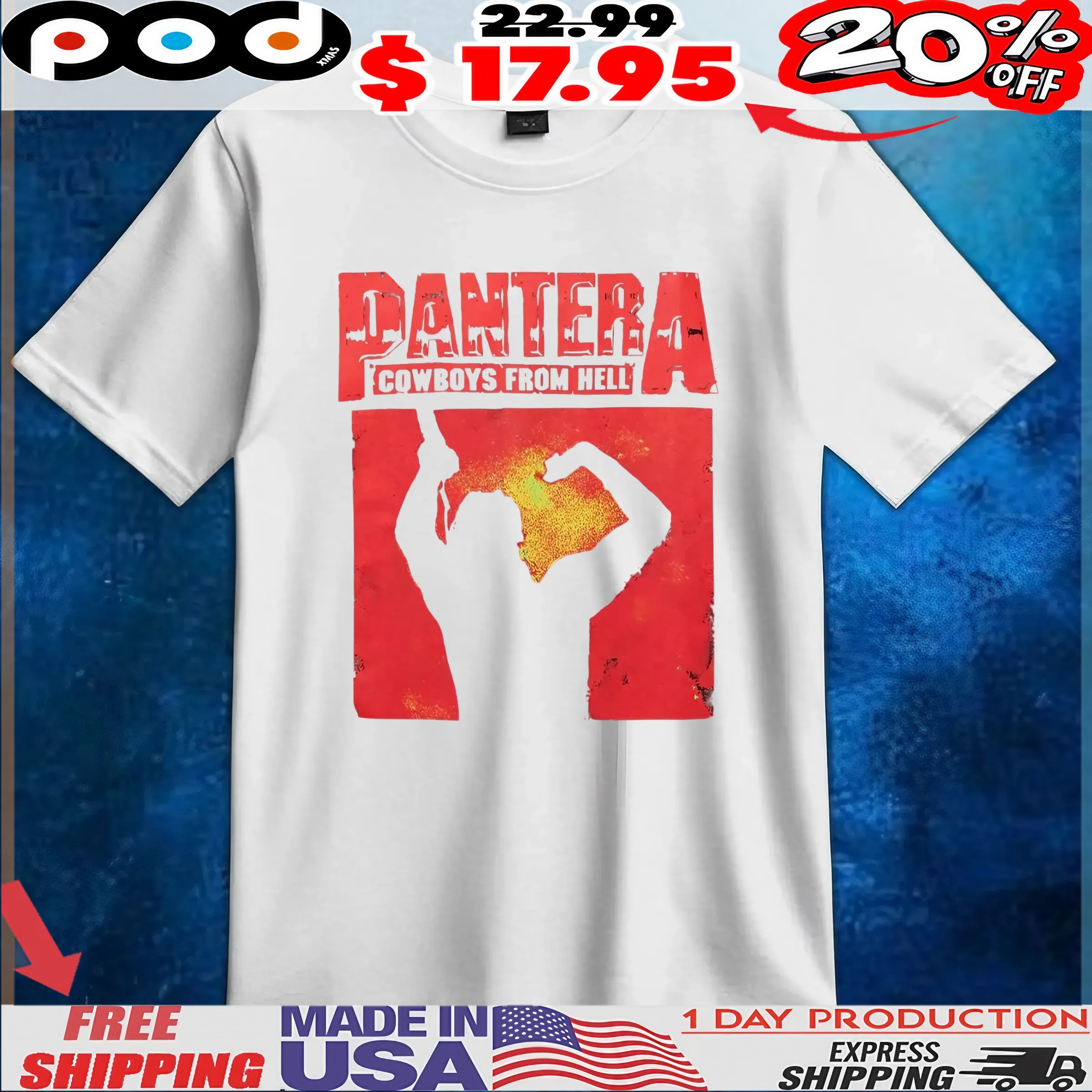 Pantera Cowboys From Hell Silhouette Photo T Shirt