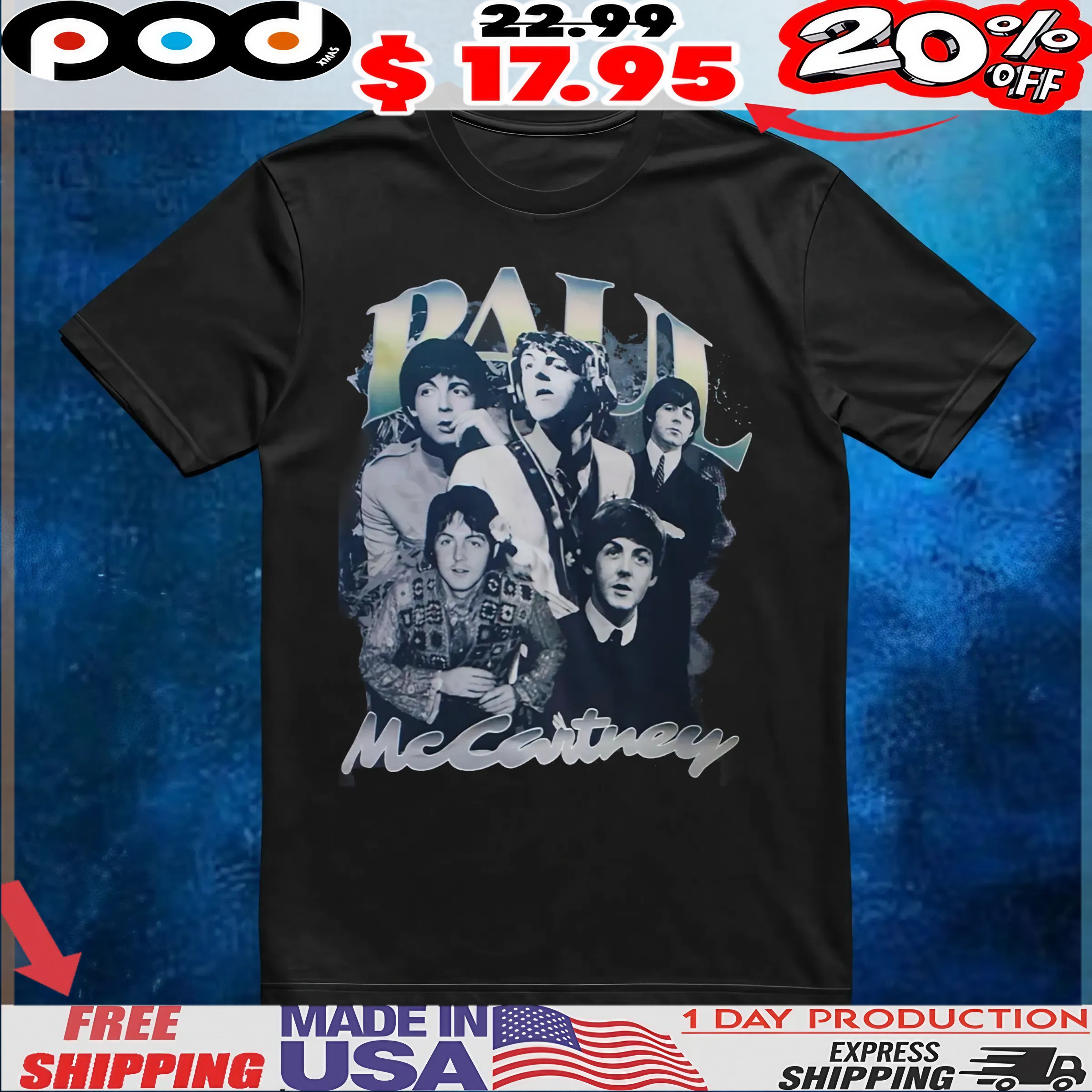 Paul Mccartney Vintage Bootleg Style T Shirt 6 Paul Mccartney Vintage Bootleg Style T Shirt