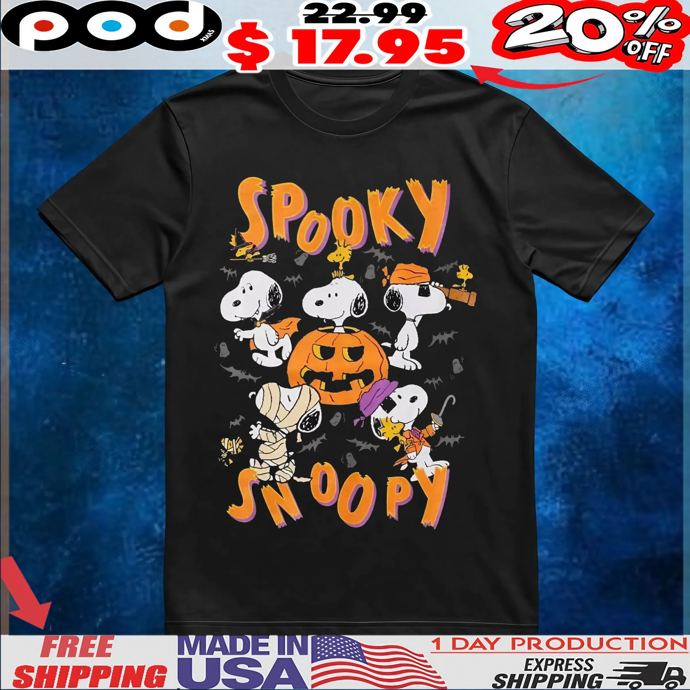 Peanuts Woodstock Spooky Snoopy Costumes Halloween T Shirt 6 Peanuts Woodstock Spooky Snoopy Costumes Halloween T Shirt