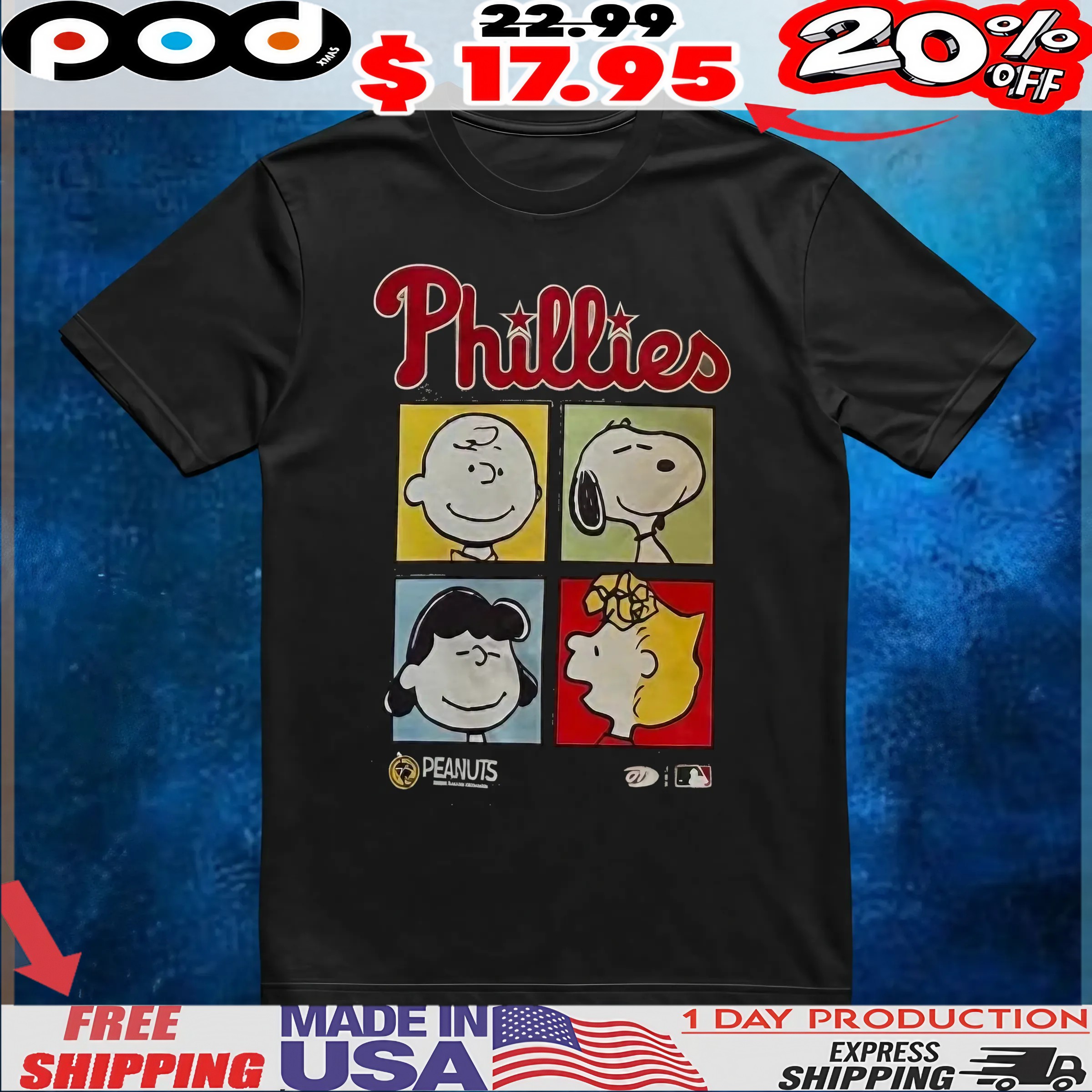 Peanuts x Phillies t shirt