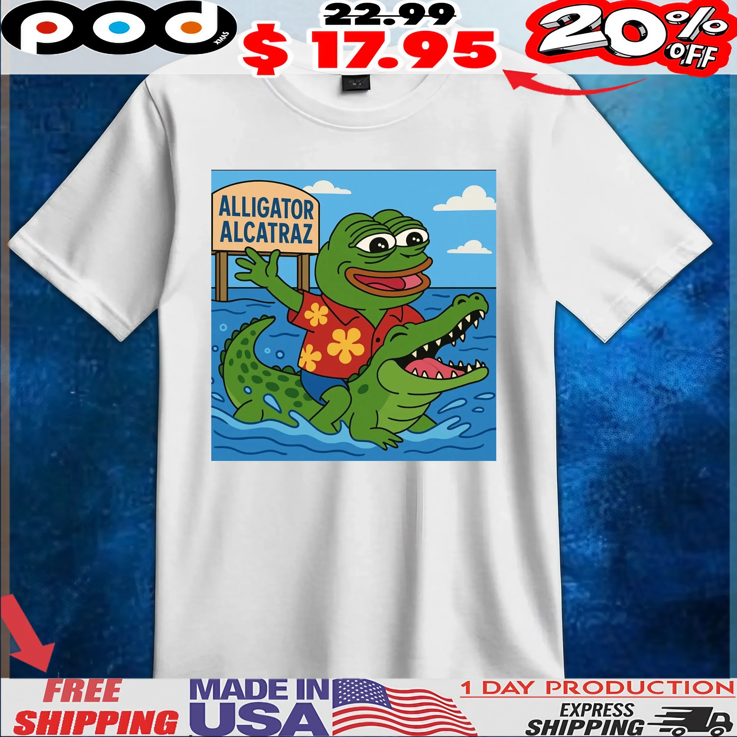 Pepe Alligator Alcatraz Meme T Shirt 6 Pepe Alligator Alcatraz Meme T Shirt