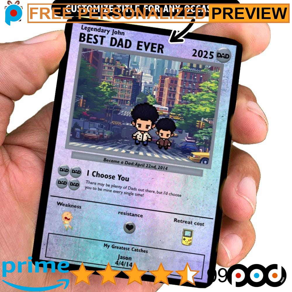 Personalized Poke Father's Day Present Super Saiyan Card 1 Personalized Poke Father's Day Present Super Saiyan Card