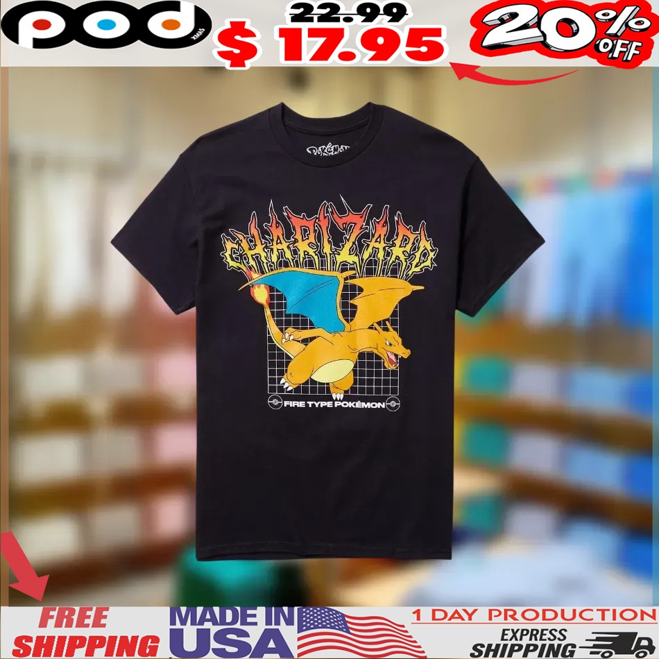 Pokemon Charizard Metal Anime 2025 Shirt