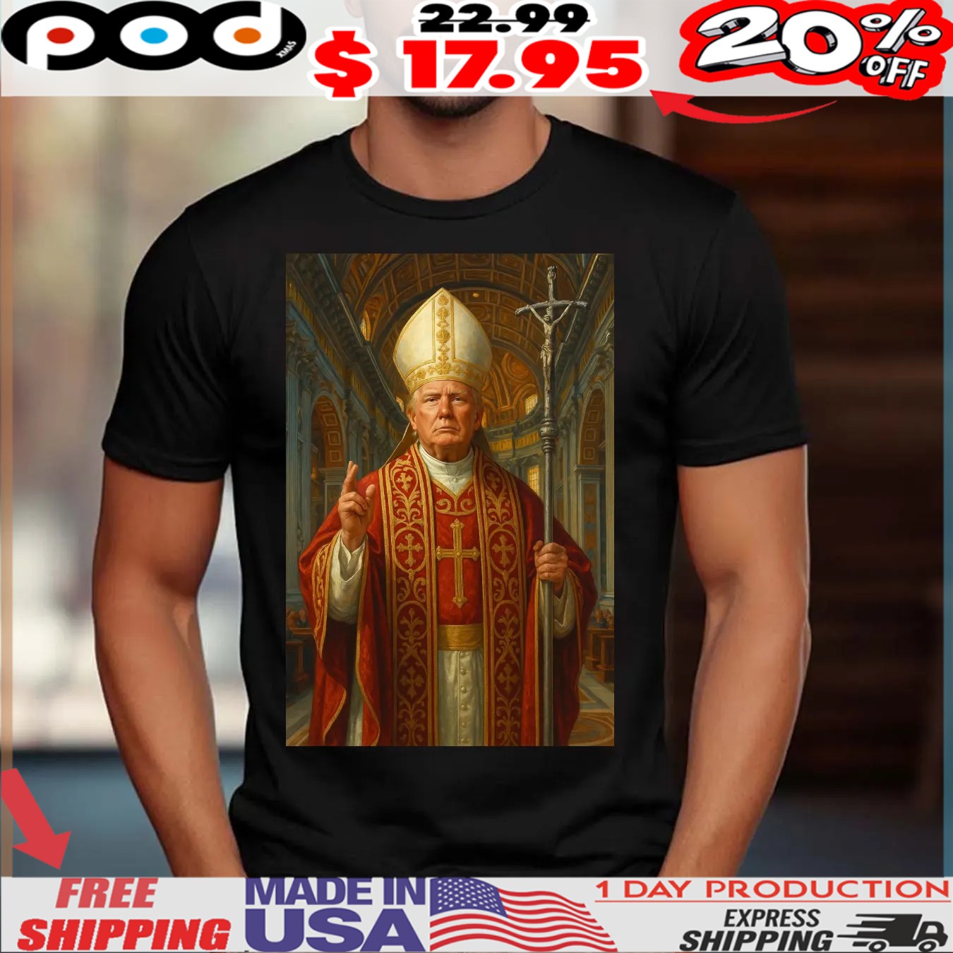 Pope Trump Artwork Shirt