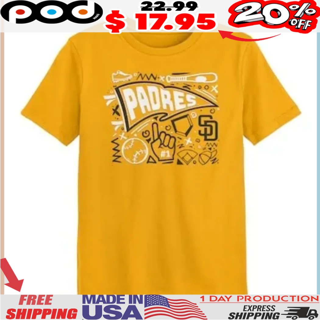 Preschool San Diego Padres Gold Ball Park Fun Shirt