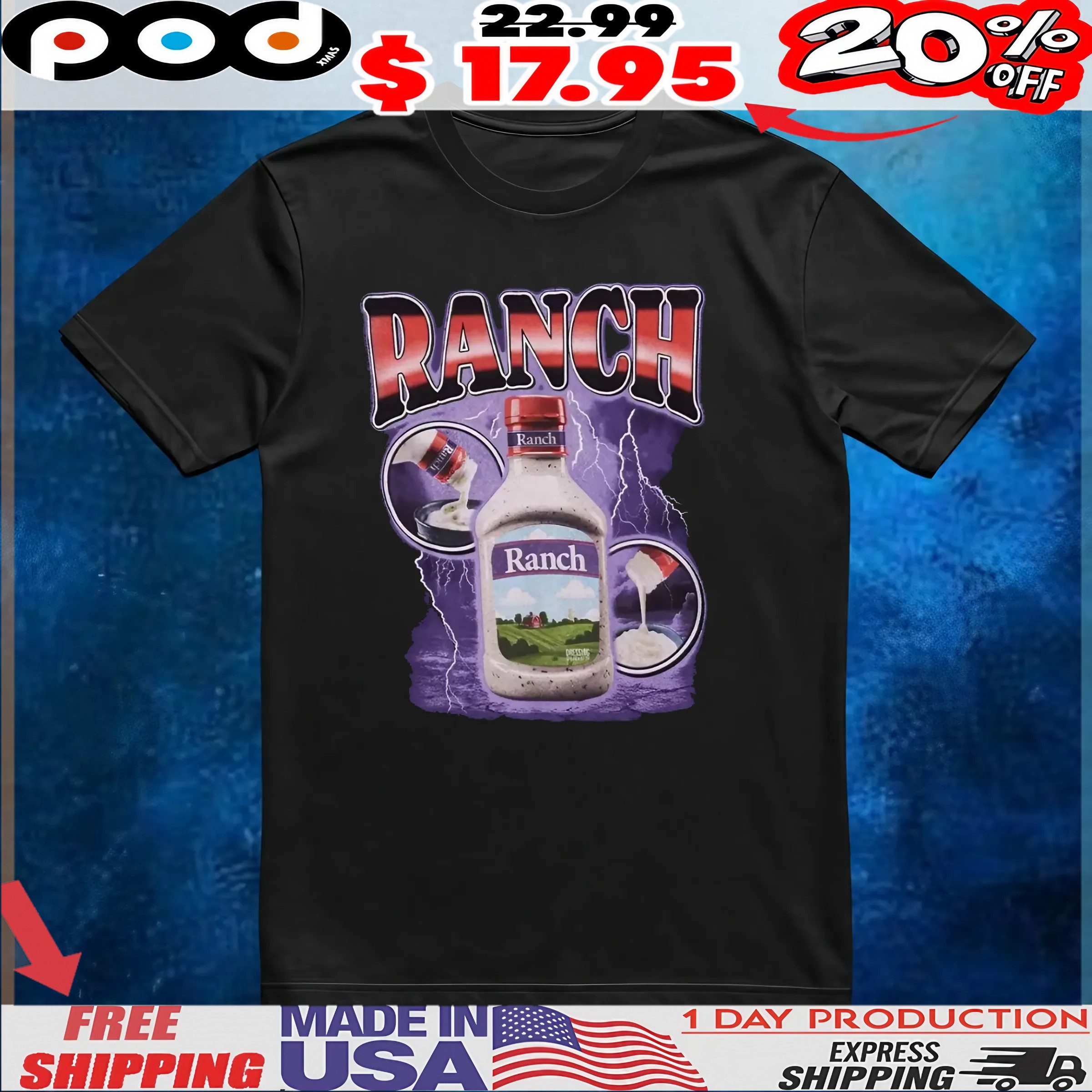 Ranch Dressing Bottle Bootleg Style T Shirt