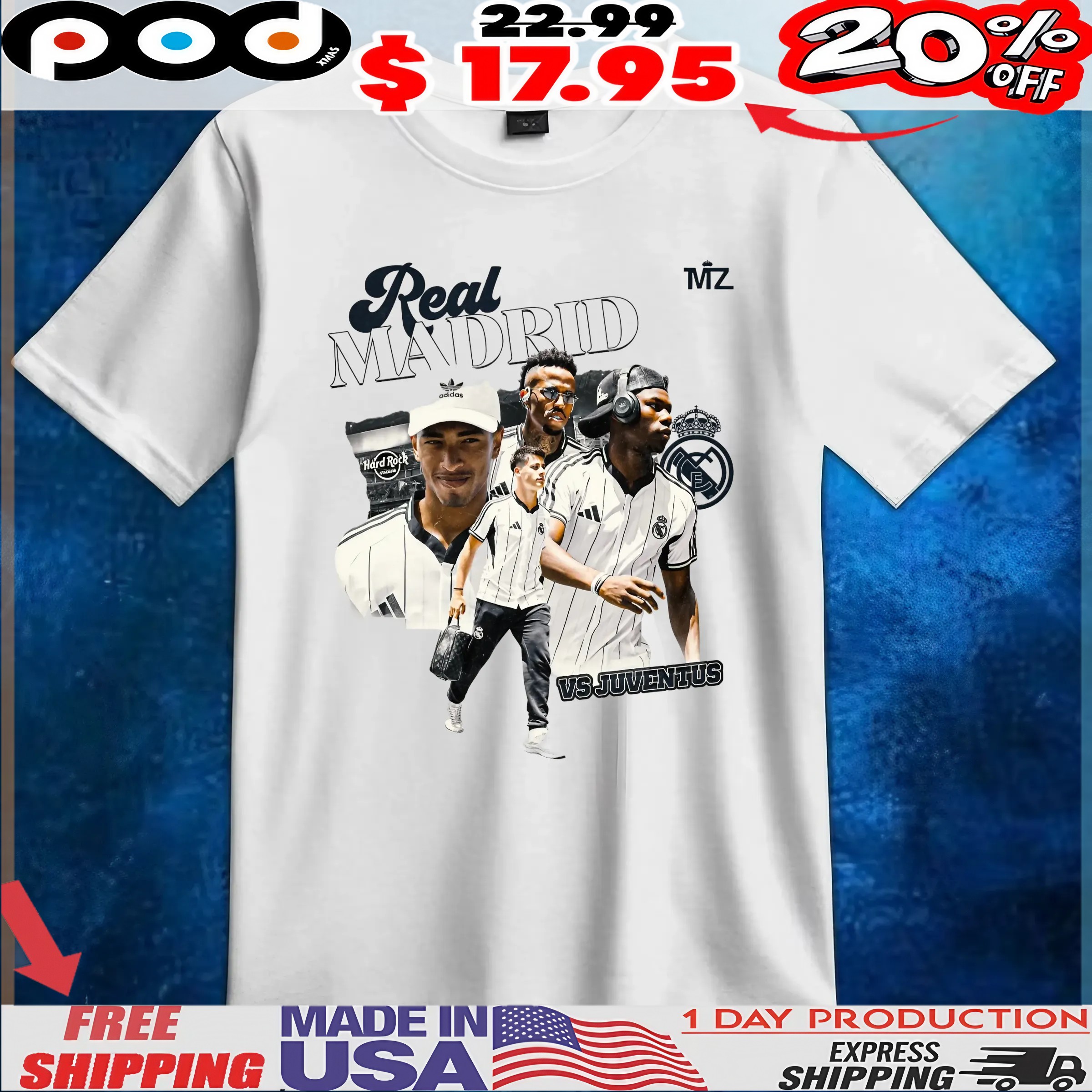 Real Madrid Vs Juventus Collage 2025 T Shirt