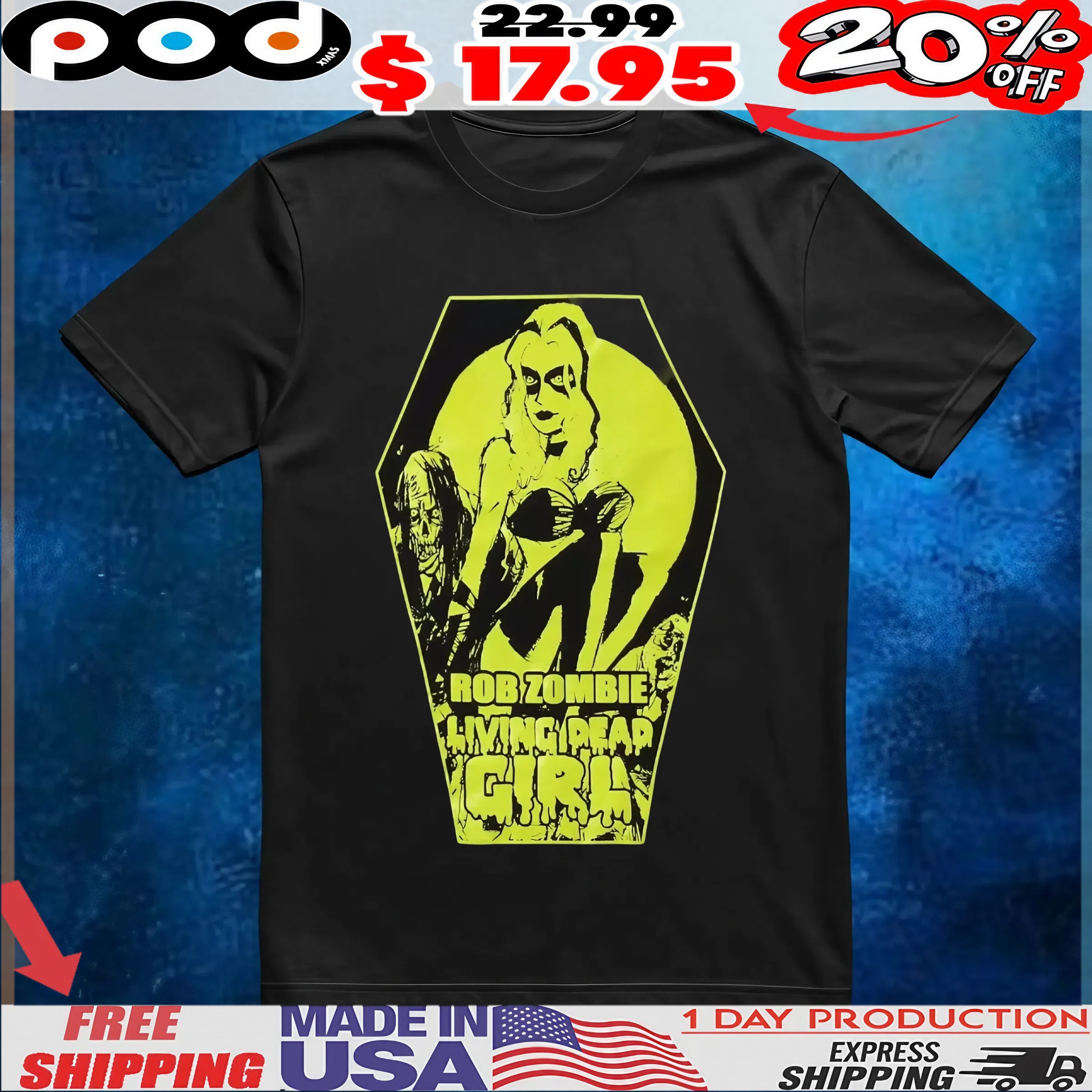 Rob Zombie Living Dead Girl Glow-In-The-Dark  Horror T Shirt