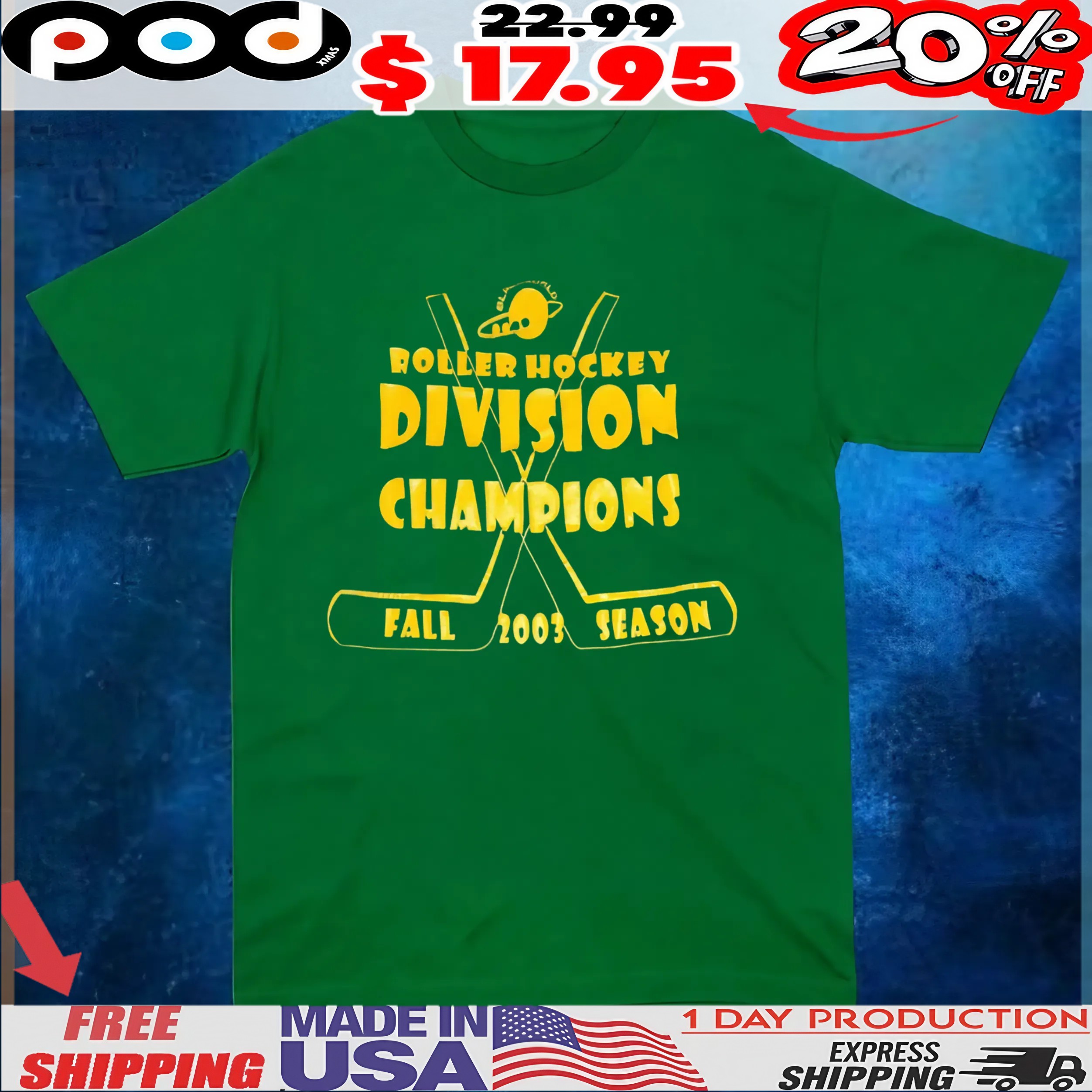 Roller Hockey Division Champions Fall Season 2003 T Shirt