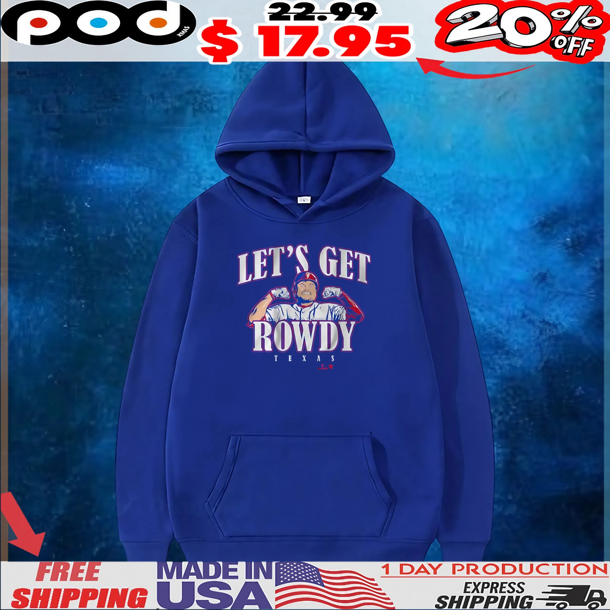 Rowdy Tellez Let's Get Rowdy Texas T Shirt