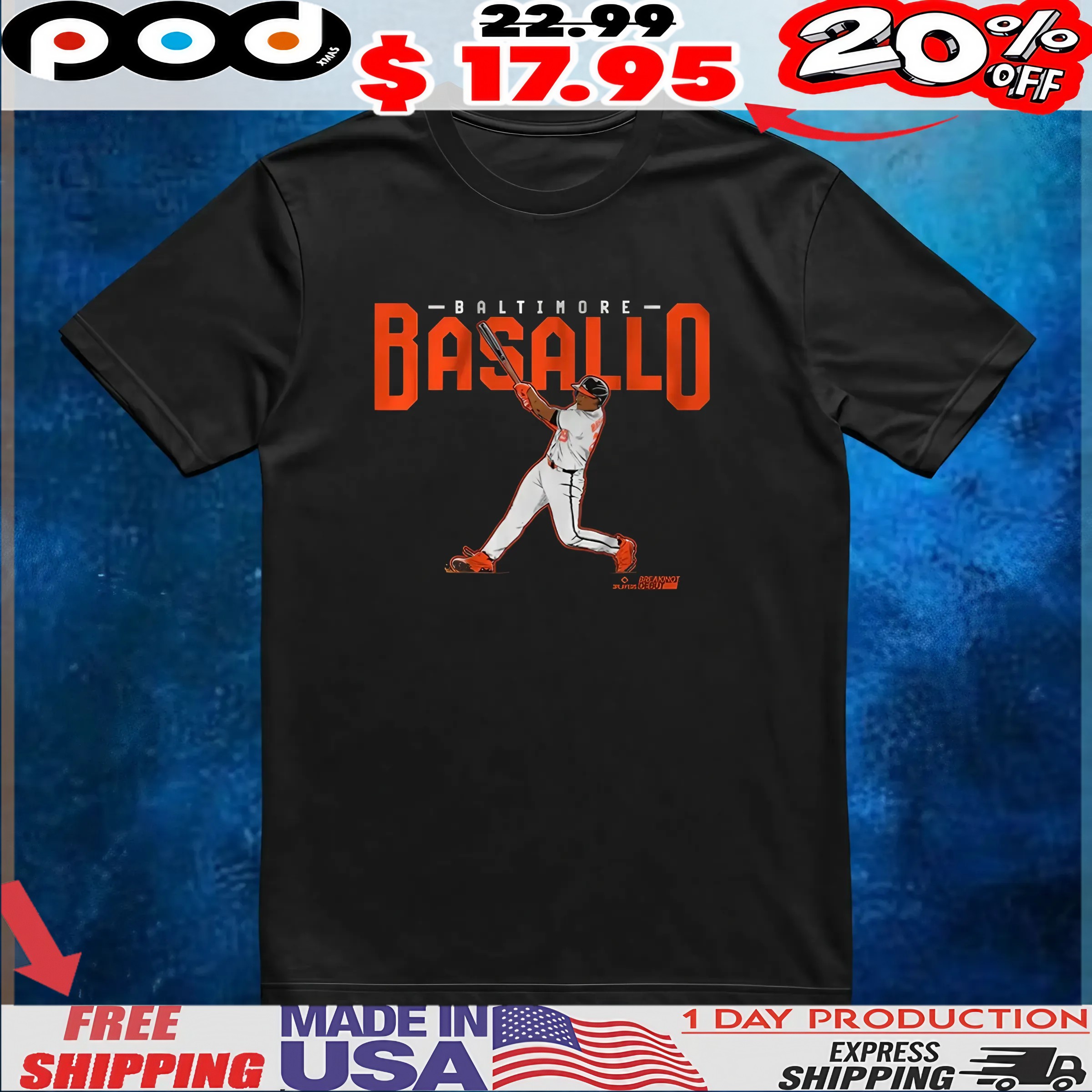 Samuel Basallo Slugger Swing T Shirt