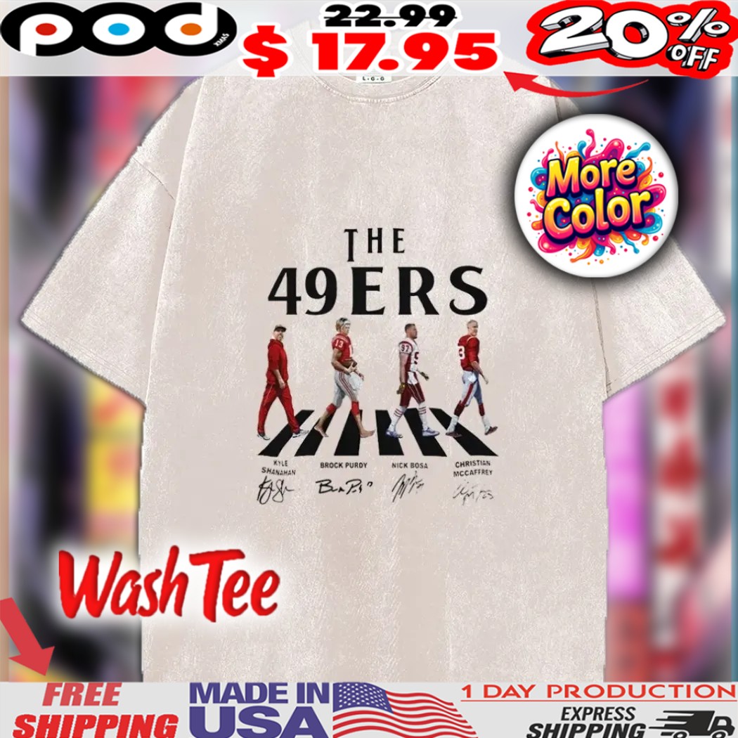 San Francisco The 49ers Football Abbey Road NFL & Beatles Crossover Signature Vintage Shirt 1 San Francisco The 49ers Football Abbey Road NFL & Beatles Crossover Signature Vintage Shirt