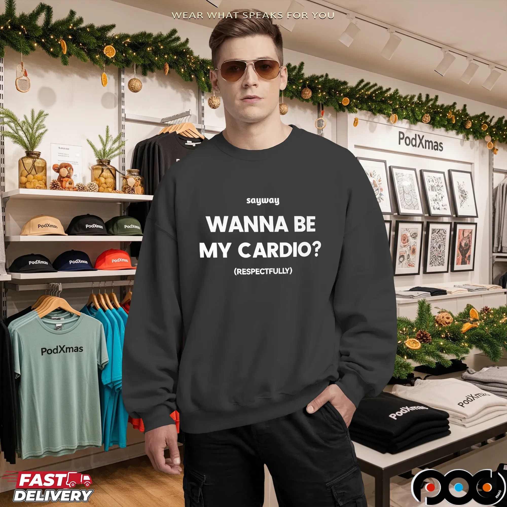 Sayway wanna be my cardio respectfully shirt
