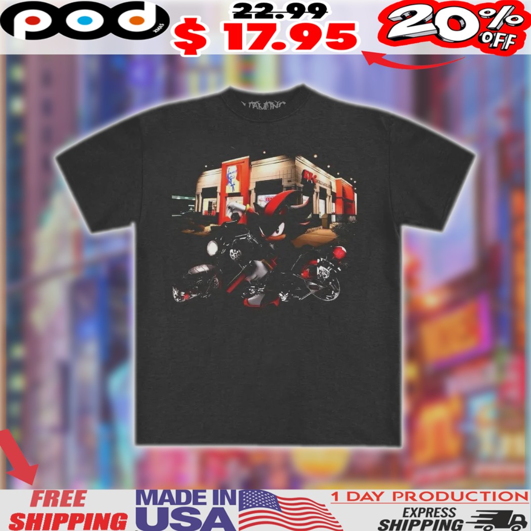 Shadow the Hedgehog Motorbike KFC Fast Food Shirt 1 Shadow the Hedgehog Motorbike KFC Fast Food Shirt