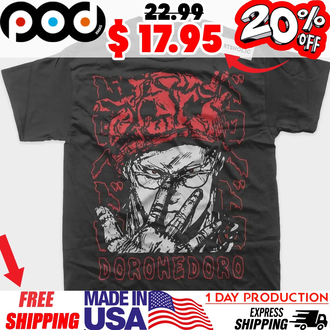 Shin Dorohedoro Glasses Push Pose Retro Japanese Manga Graphic Shirt