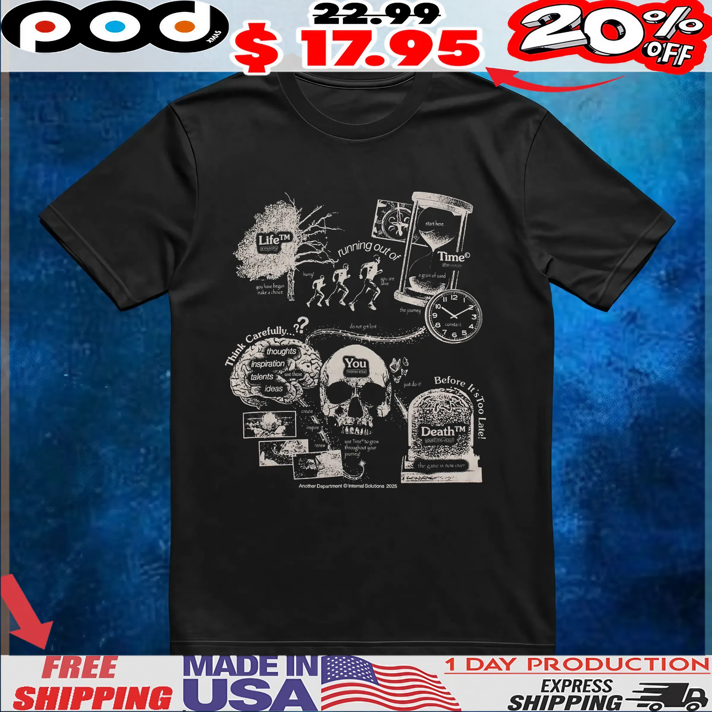 Skull Life Time Death Philosophy Graphic T Shirt 6 Skull Life Time Death Philosophy Graphic T Shirt