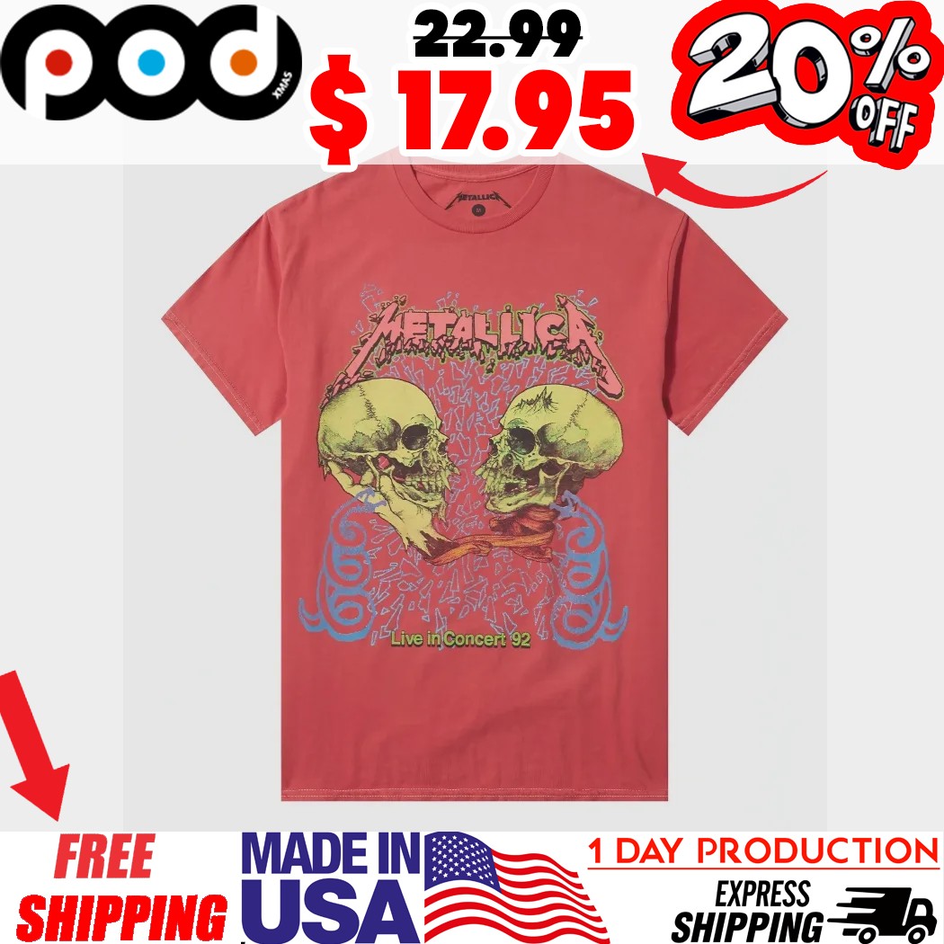 Skull Metallica Live In Concert 1992 Tour Girls Shirt