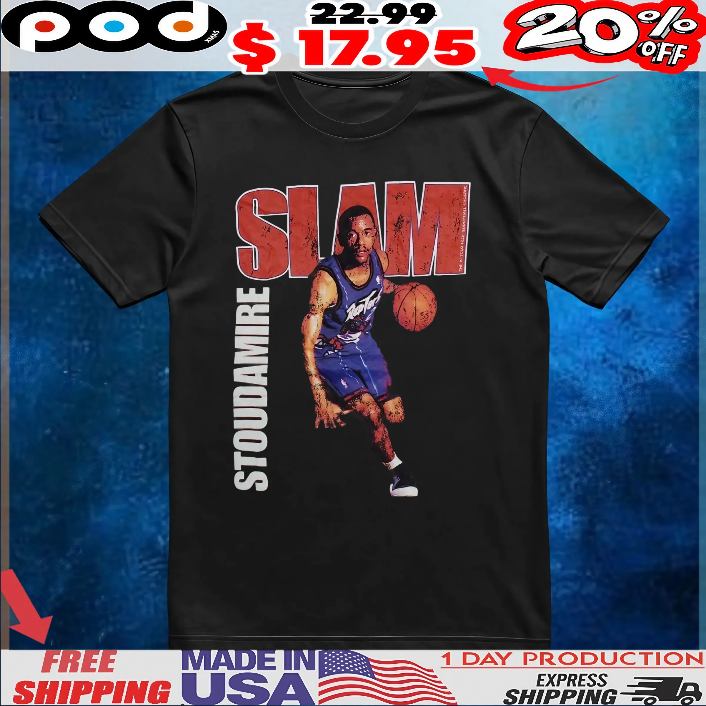 Slam Toronto Raptors Damon Stoudamire vintage t shirt