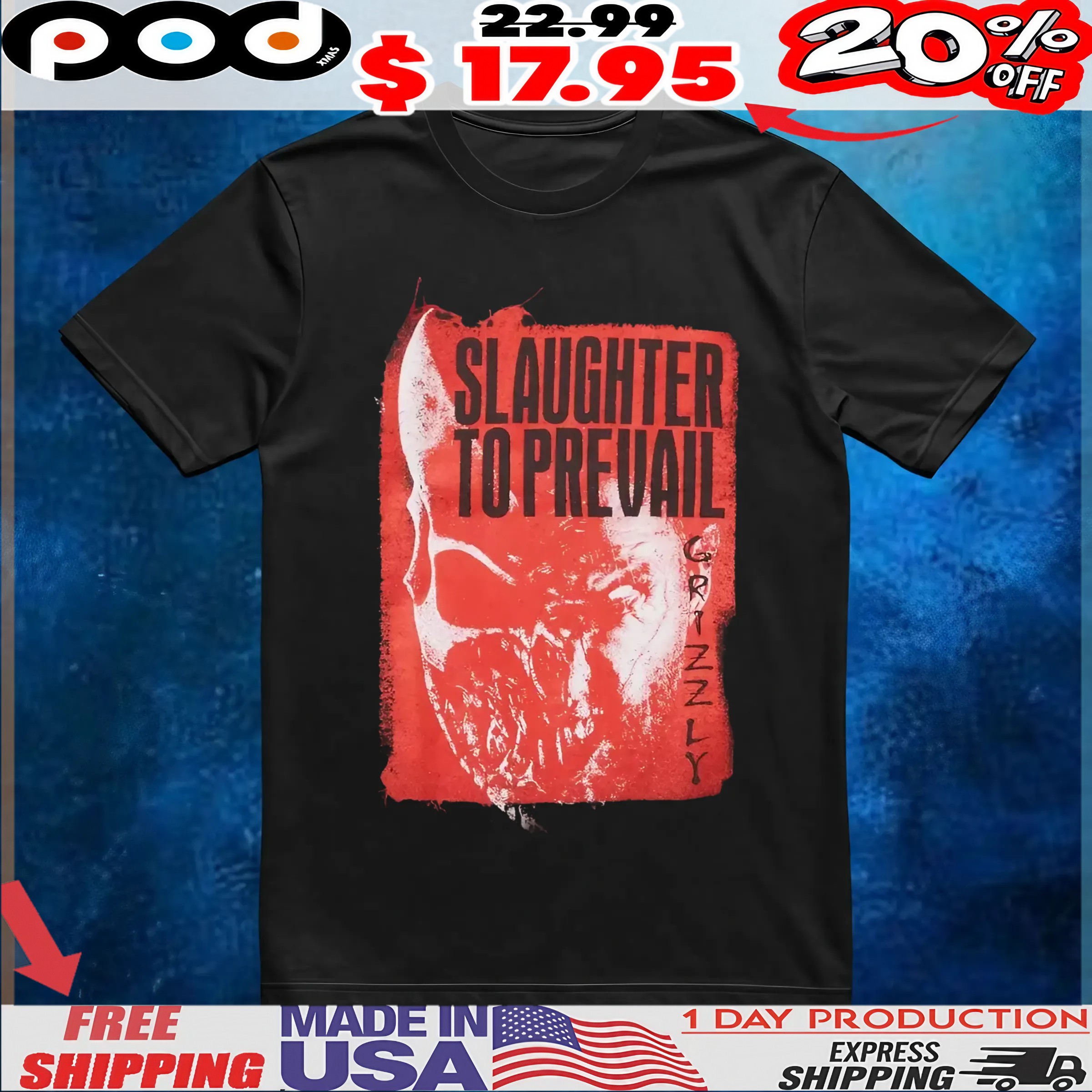 Slaughter To Prevail Grizzly Horror T Shirt 6 Slaughter To Prevail Grizzly Horror T Shirt