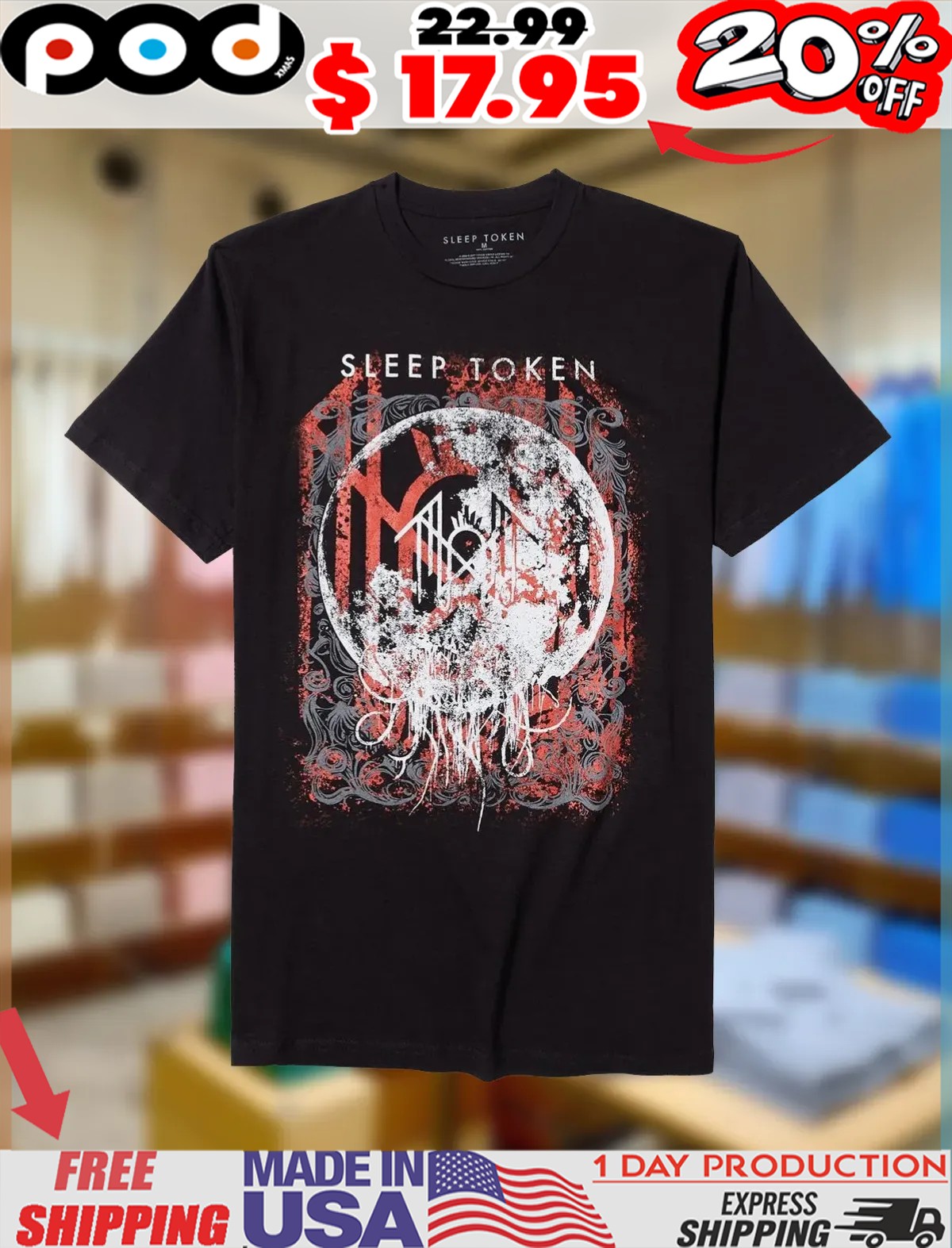 Sleep Token Eden Moon Filigree Streetwear Shirt