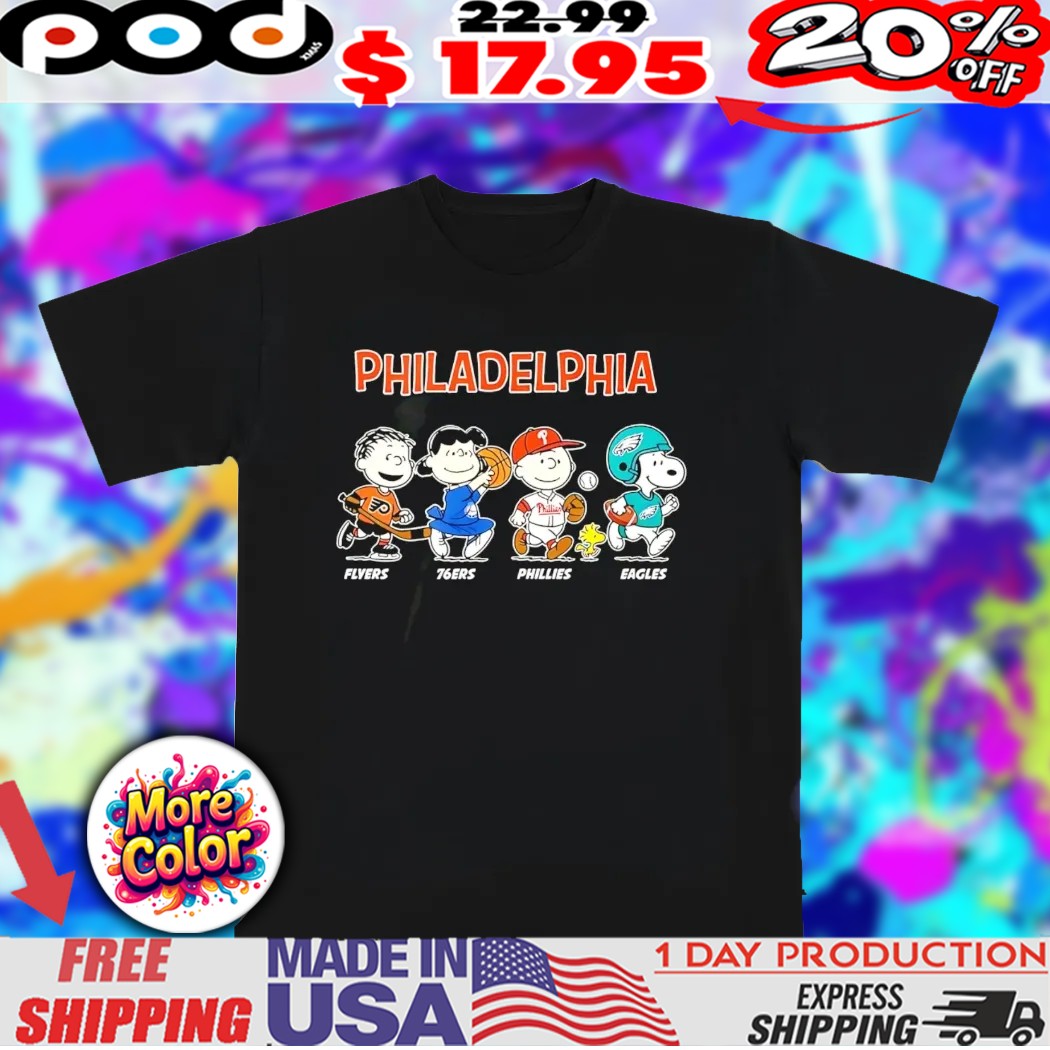 Snoopy Peanuts Philadelphia Sports Characters Abbey Road shirt