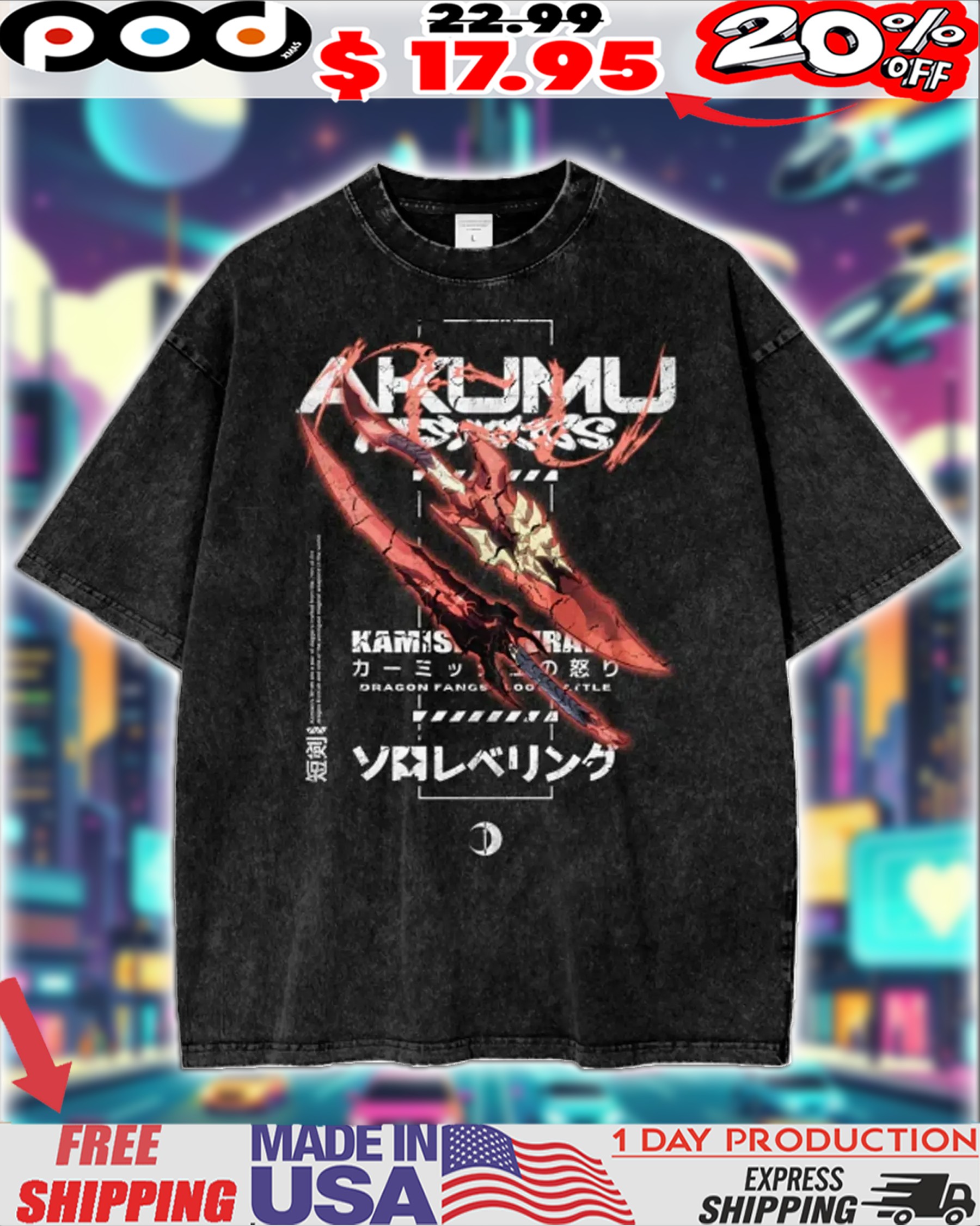 Solo Leveling 'Kamish Wrath' Anime Streetwear Shirt