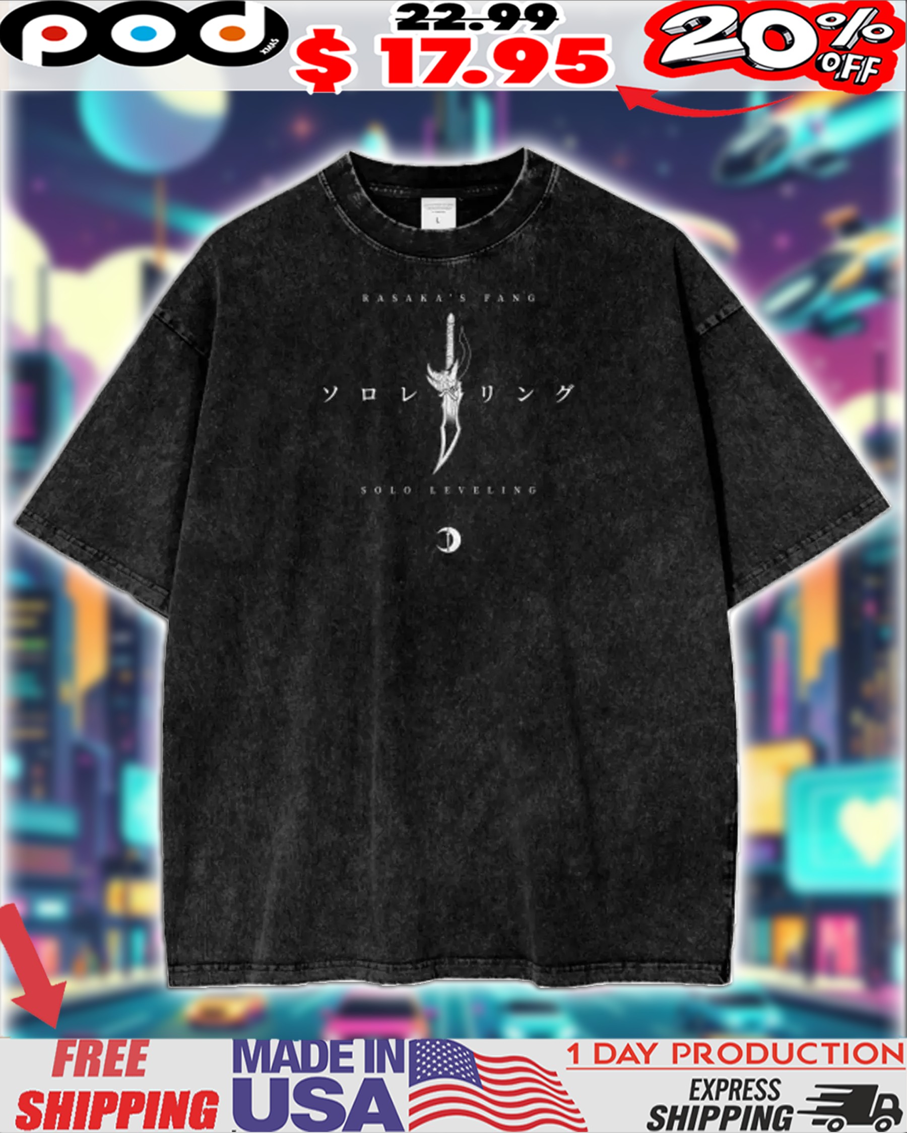 Solo Leveling 'Rasaka's Fang' Anime Vintage Shirt